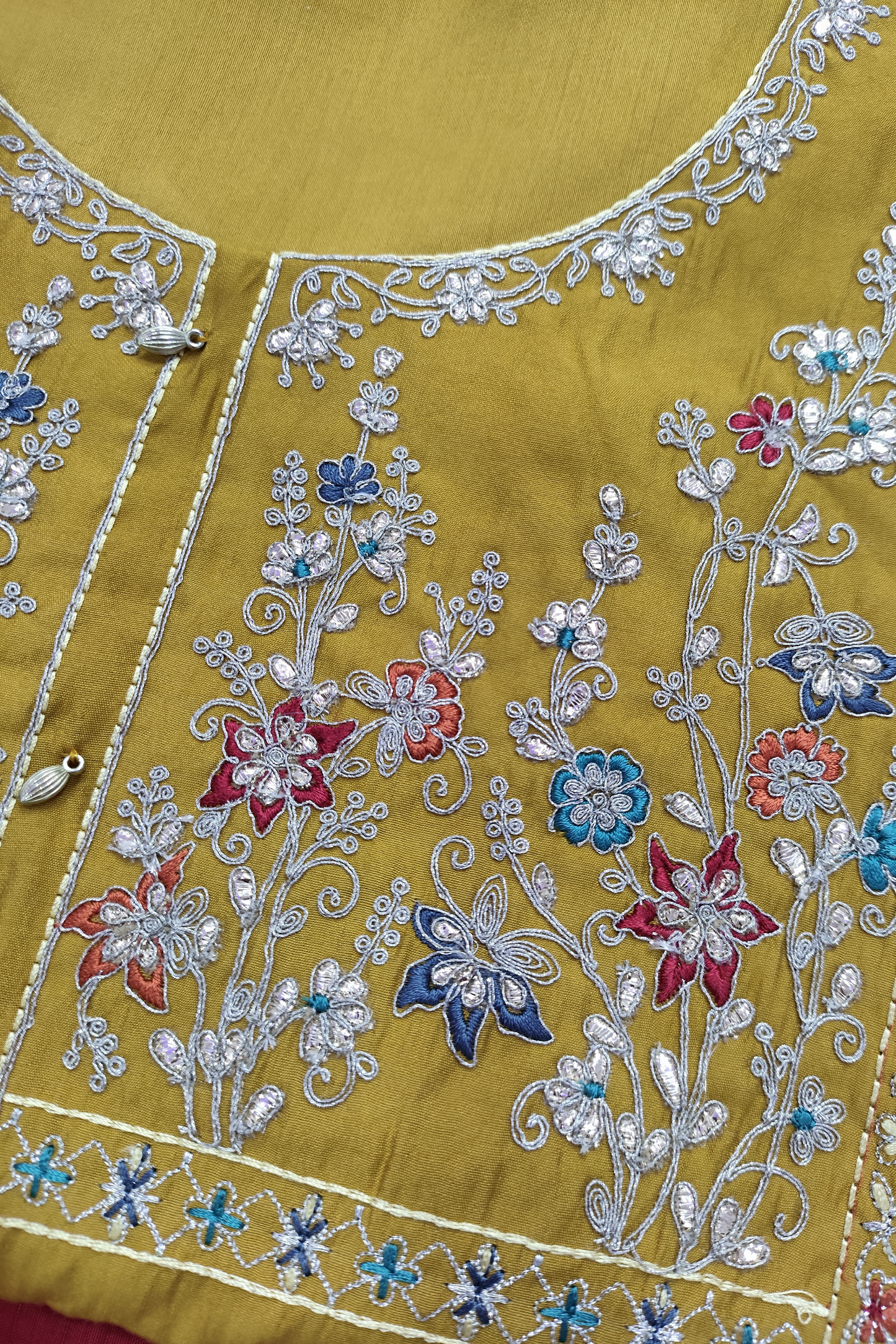 Mustard Zari Work Suit Set