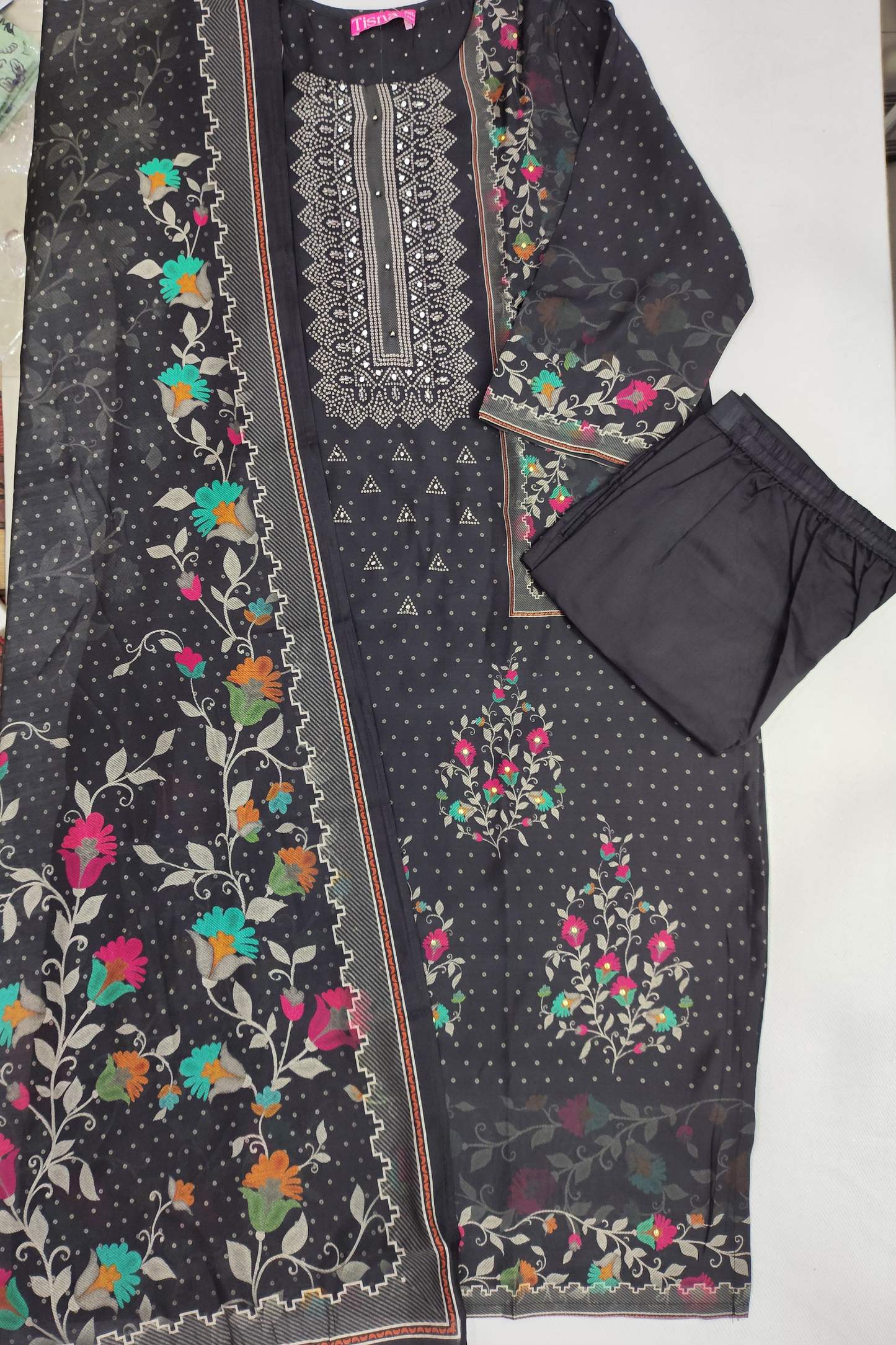Black Printred Suit Set