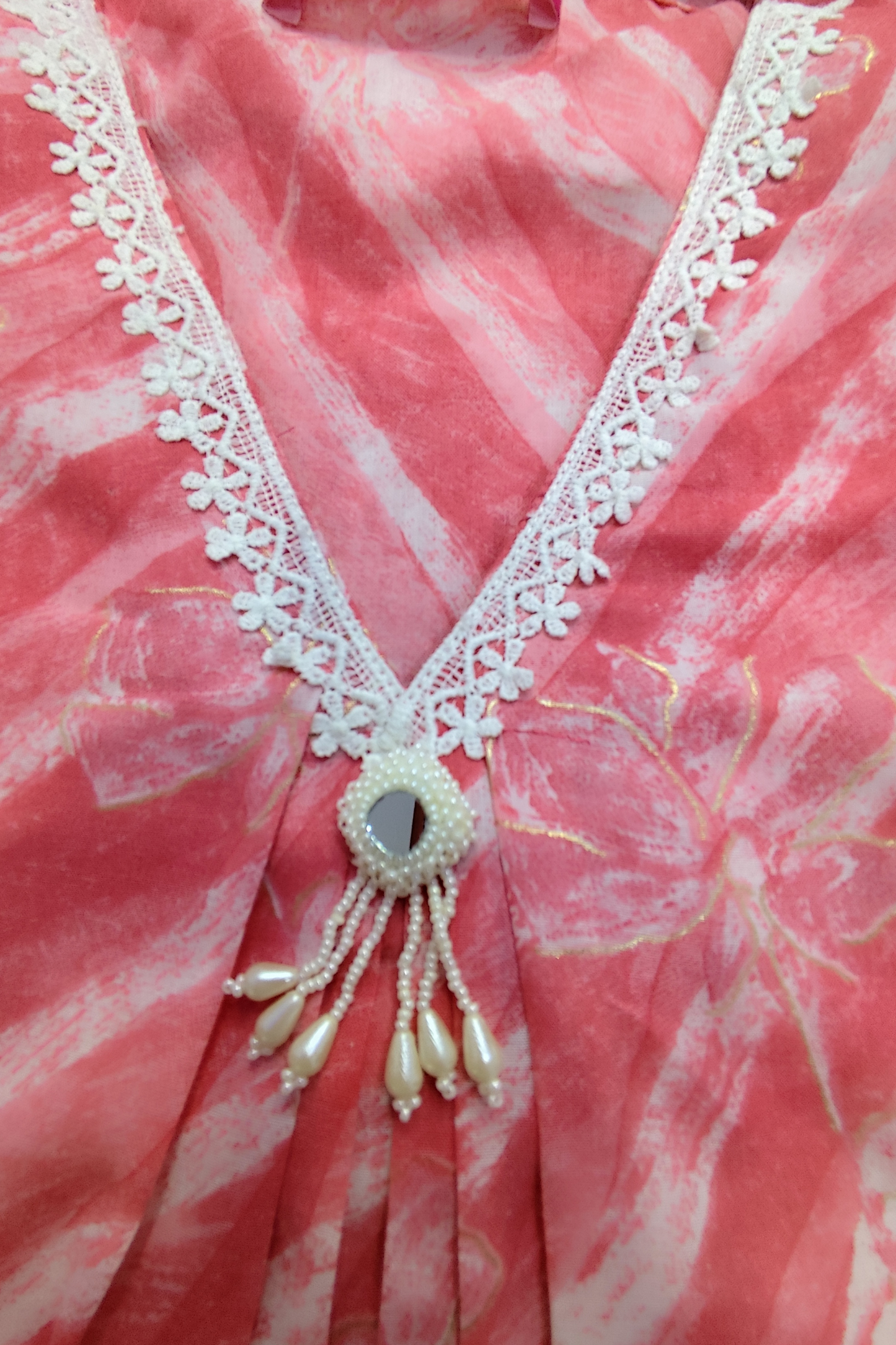 Pink Cotton A-Line Suit Set