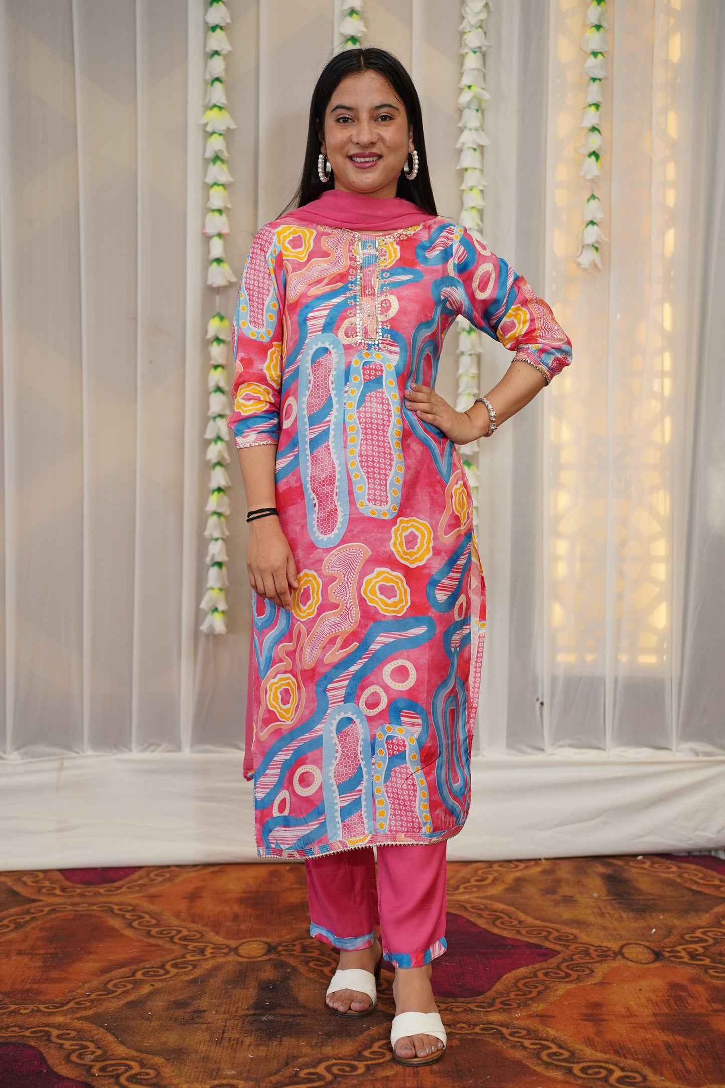 Blush Breeze Muslin Suit Set