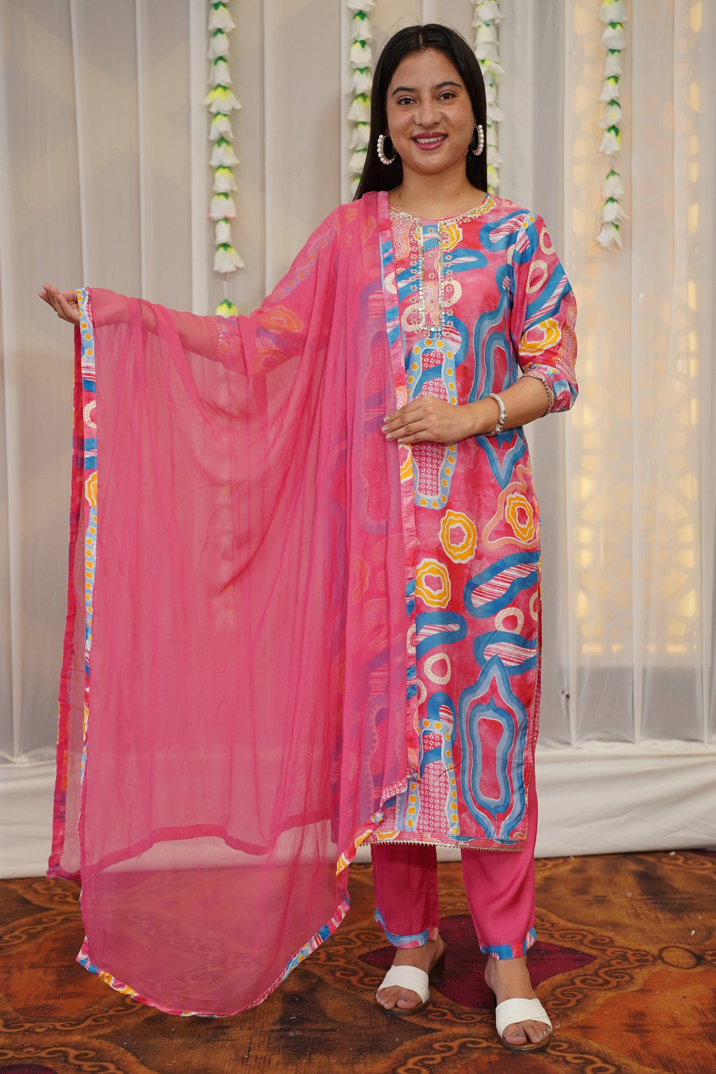 Blush Breeze Muslin Suit Set