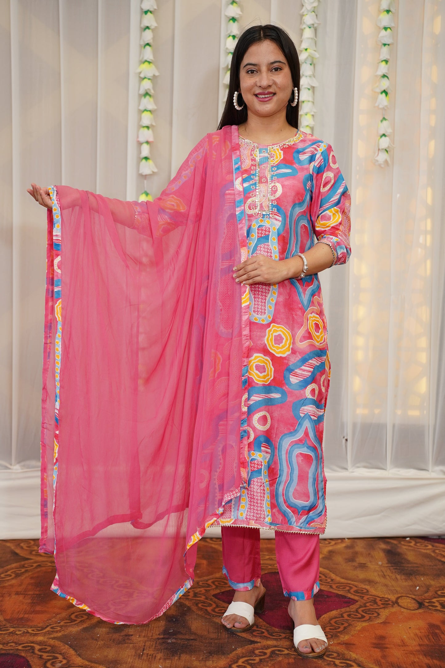 Blush Breeze Muslin Suit Set