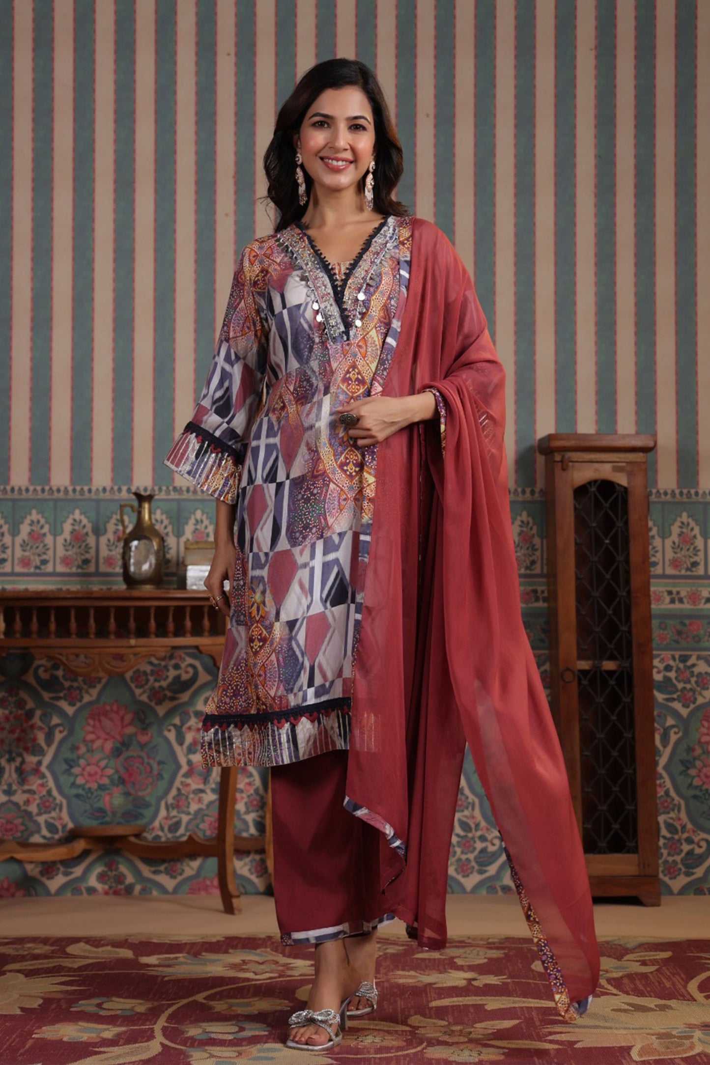 Rustic Karachi Muslin Suit Set