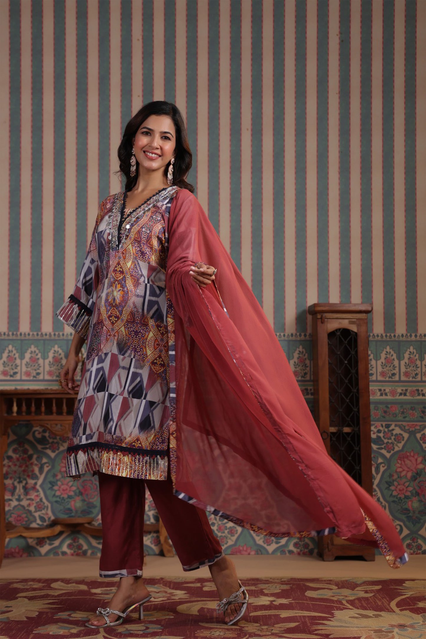 Rustic Karachi Muslin Suit Set