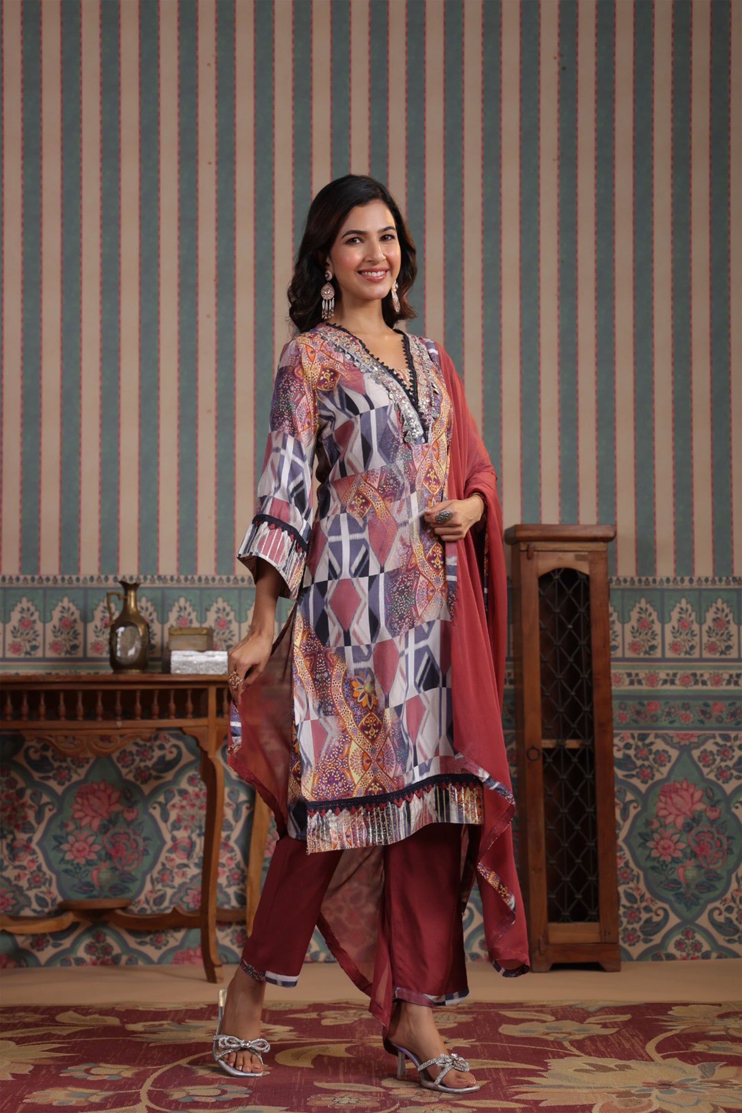 Rustic Karachi Muslin Suit Set