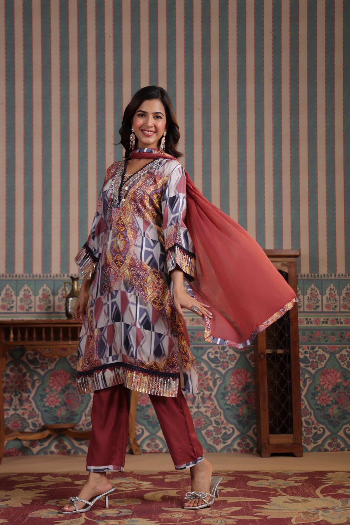 Rustic Karachi Muslin Suit Set
