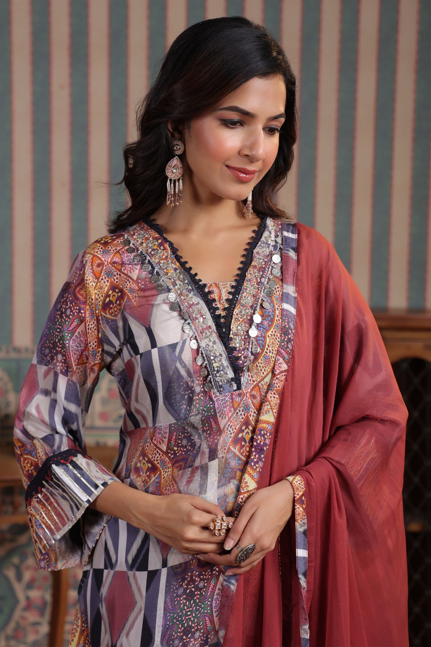 Rustic Karachi Muslin Suit Set