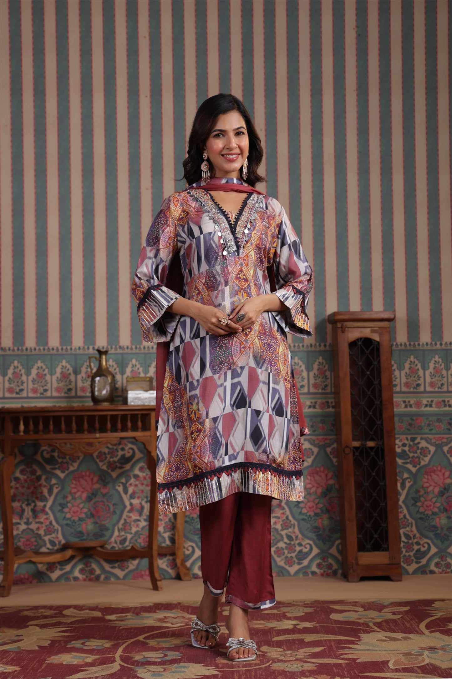 Rustic Karachi Muslin Suit Set