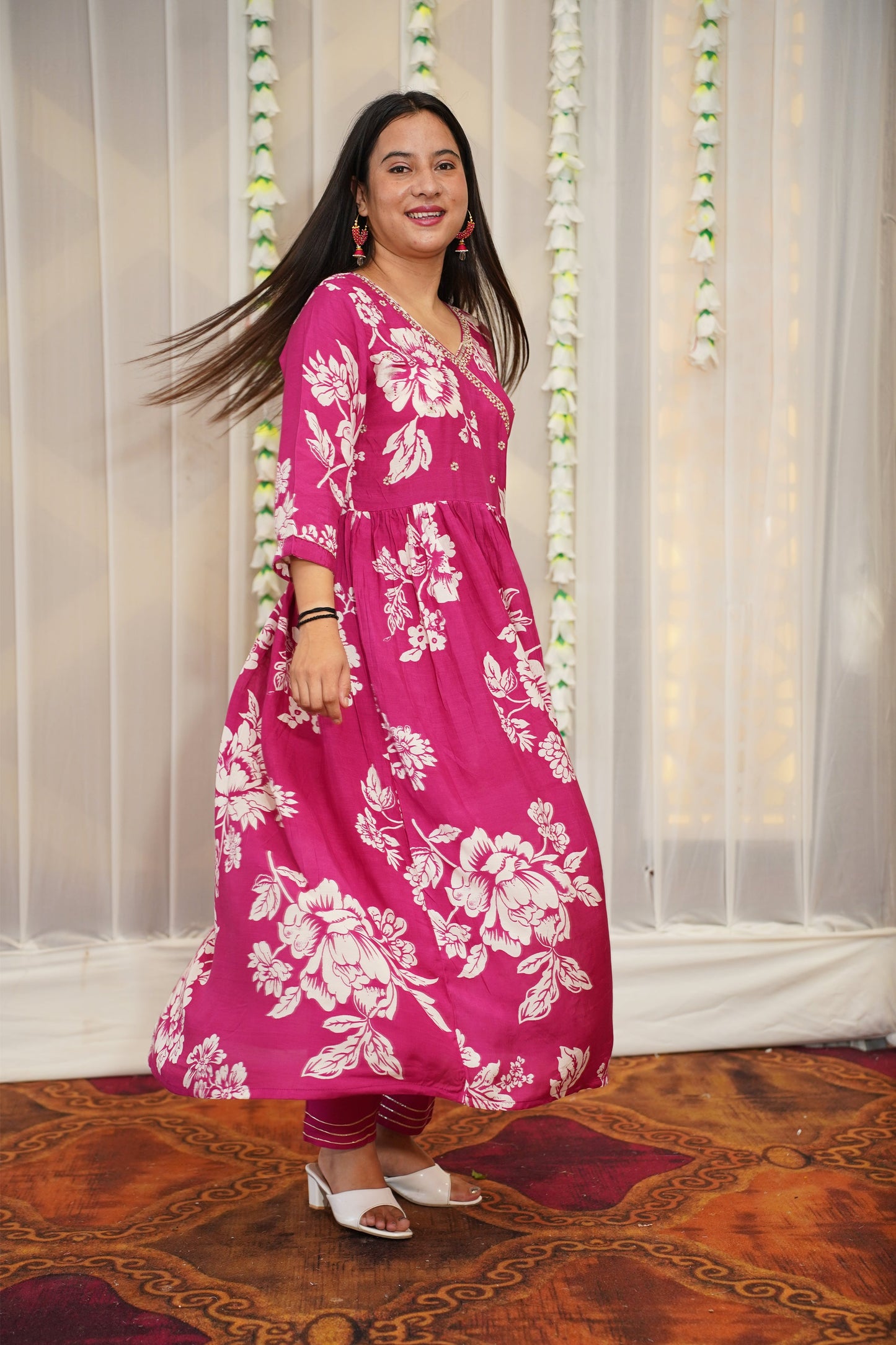 Vibrant Pink Anarkali Set