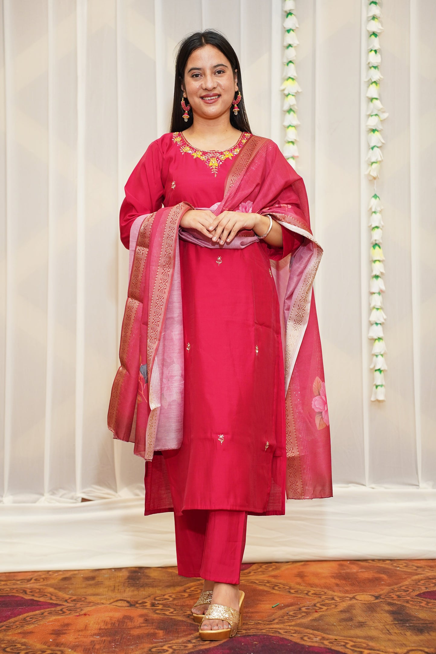 Fuchsia Magenta Suit Set