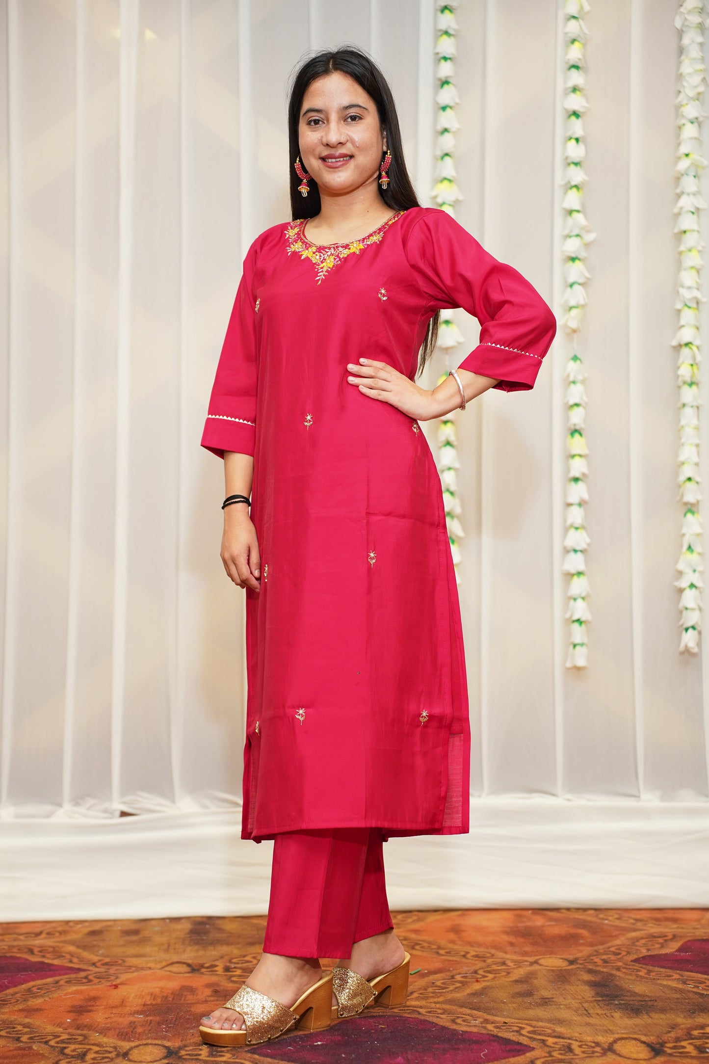 Fuchsia Magenta Suit Set