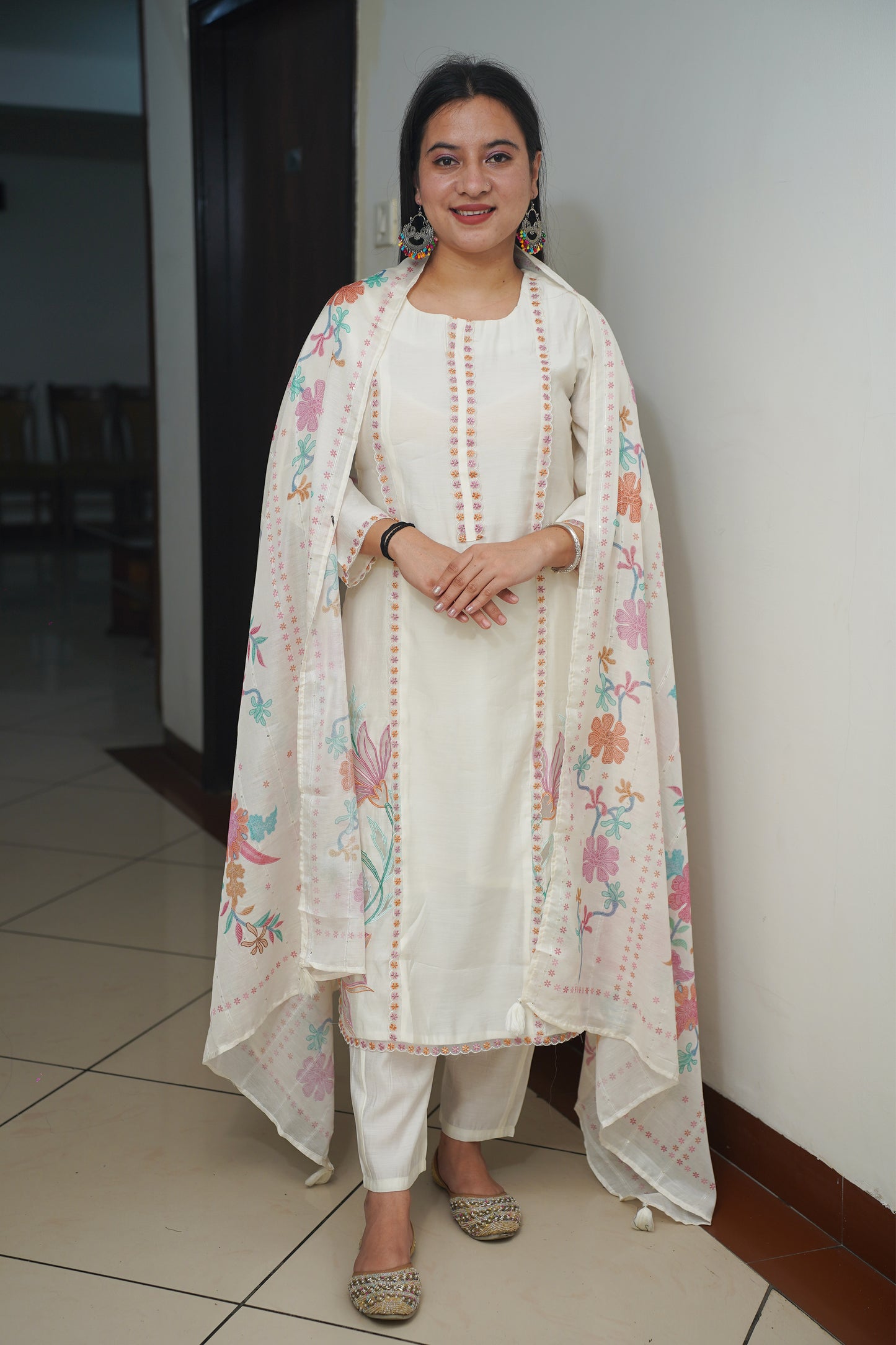 Vanilla Glow Muslin Suit Set