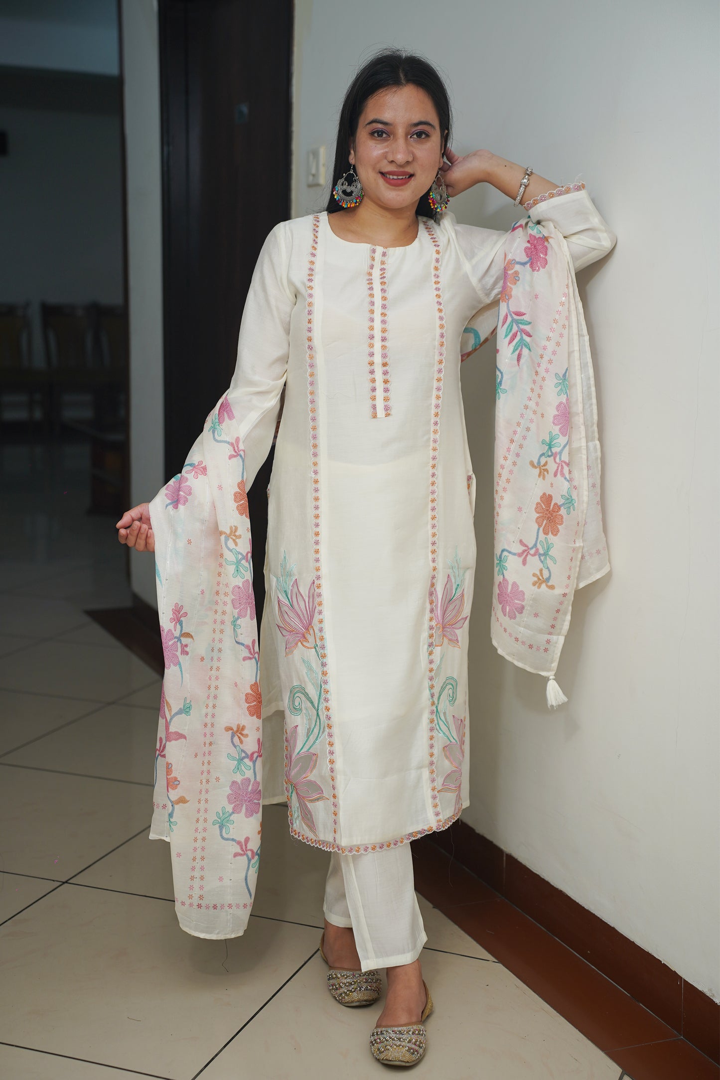 Vanilla Glow Muslin Suit Set