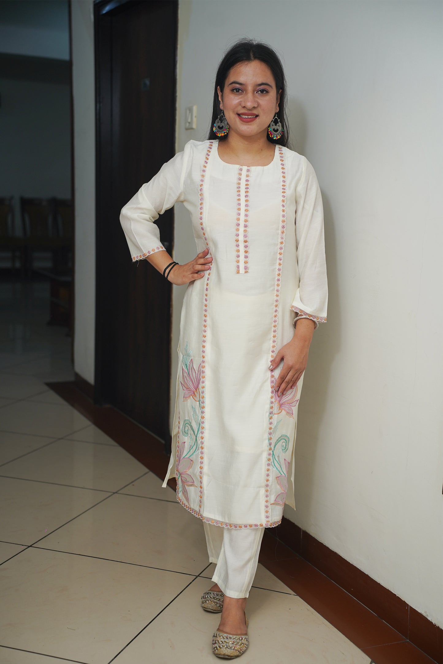 Vanilla Glow Muslin Suit Set