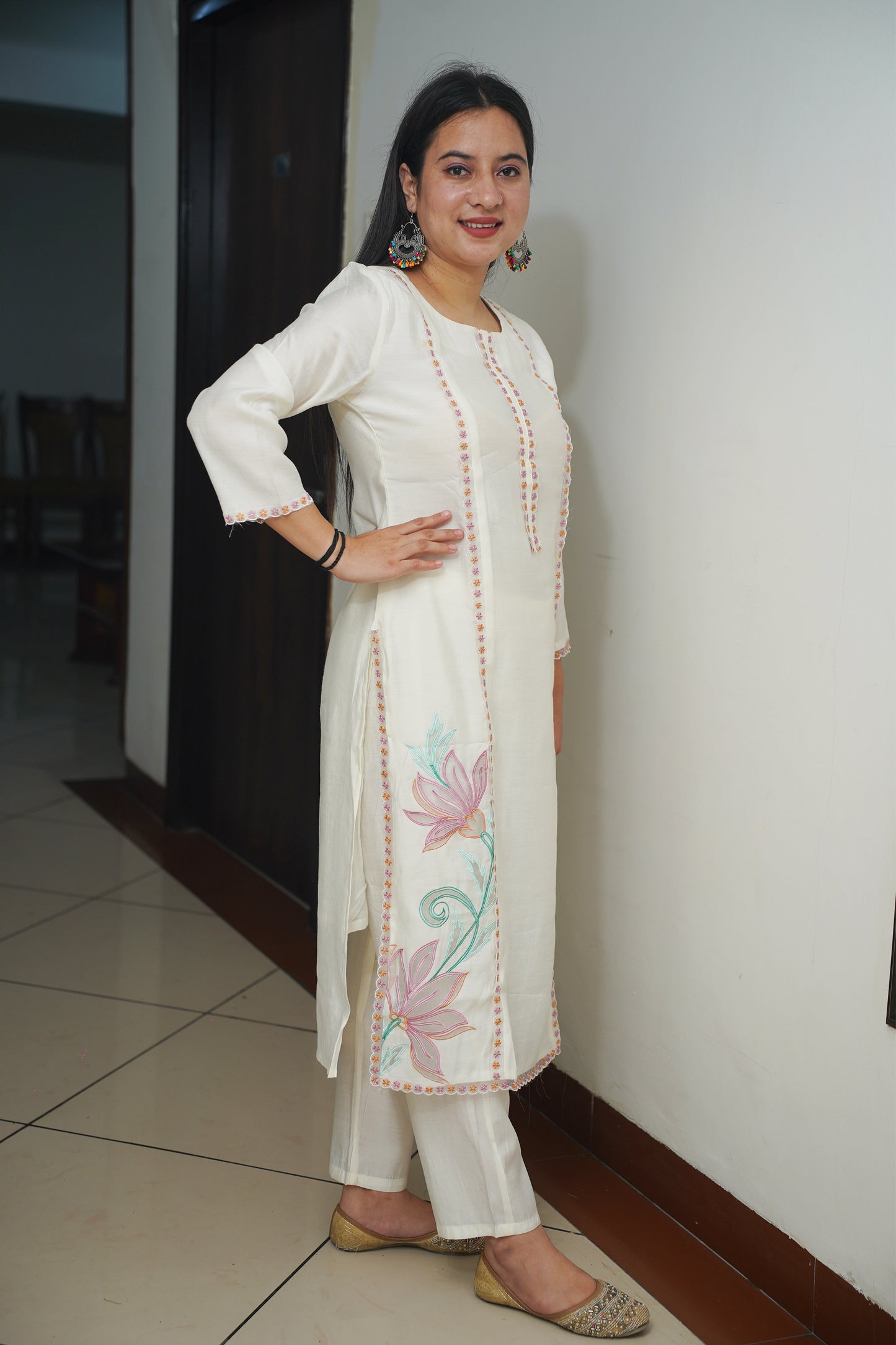 Vanilla Glow Muslin Suit Set