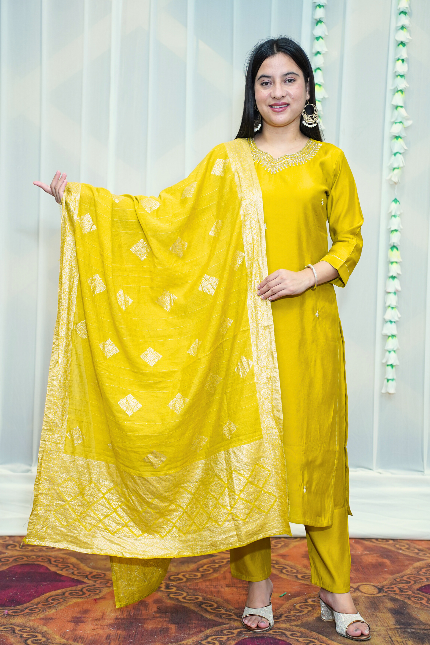 Deep Mustard Fancy Suit Set