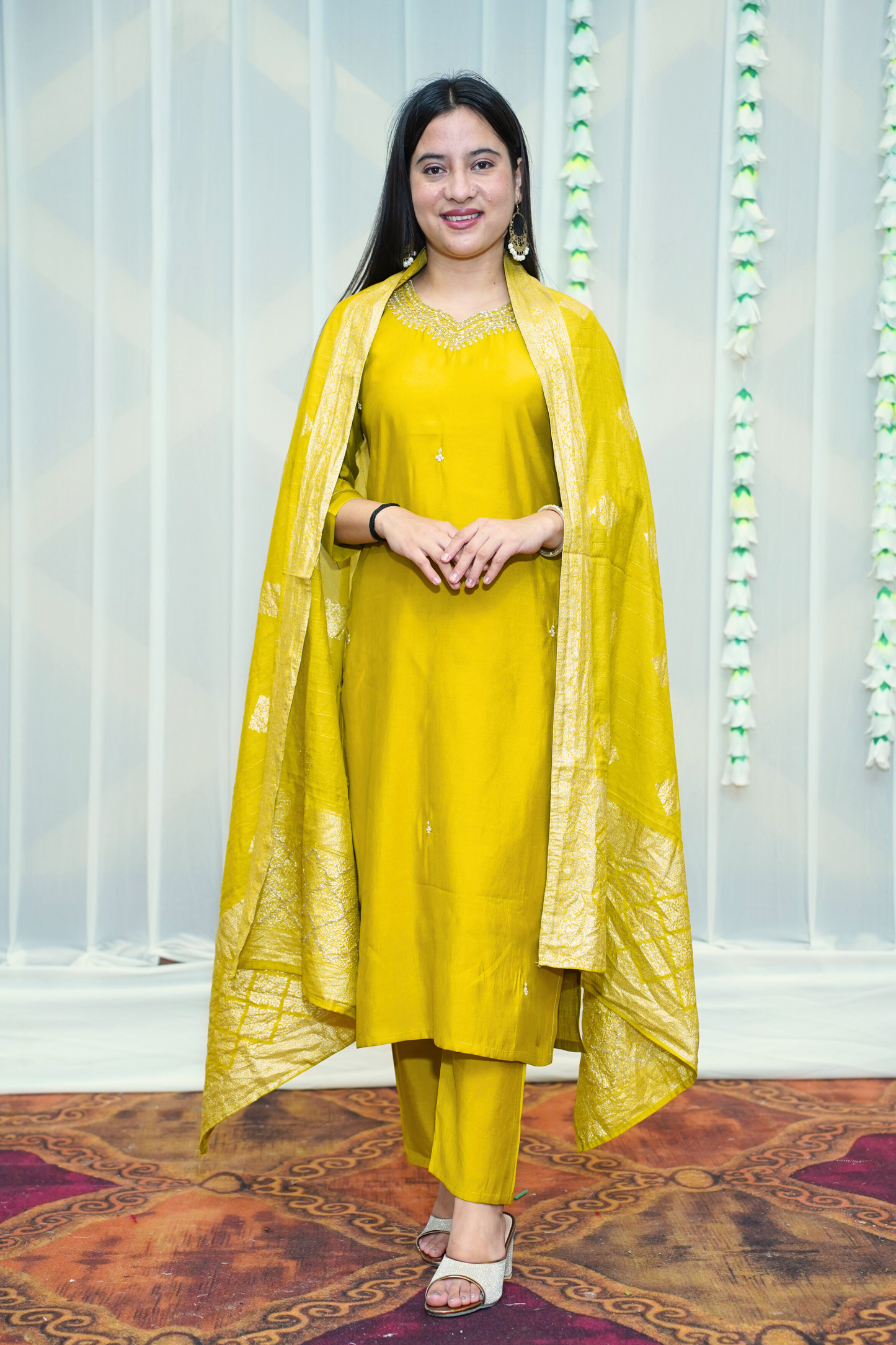 Deep Mustard Fancy Suit Set