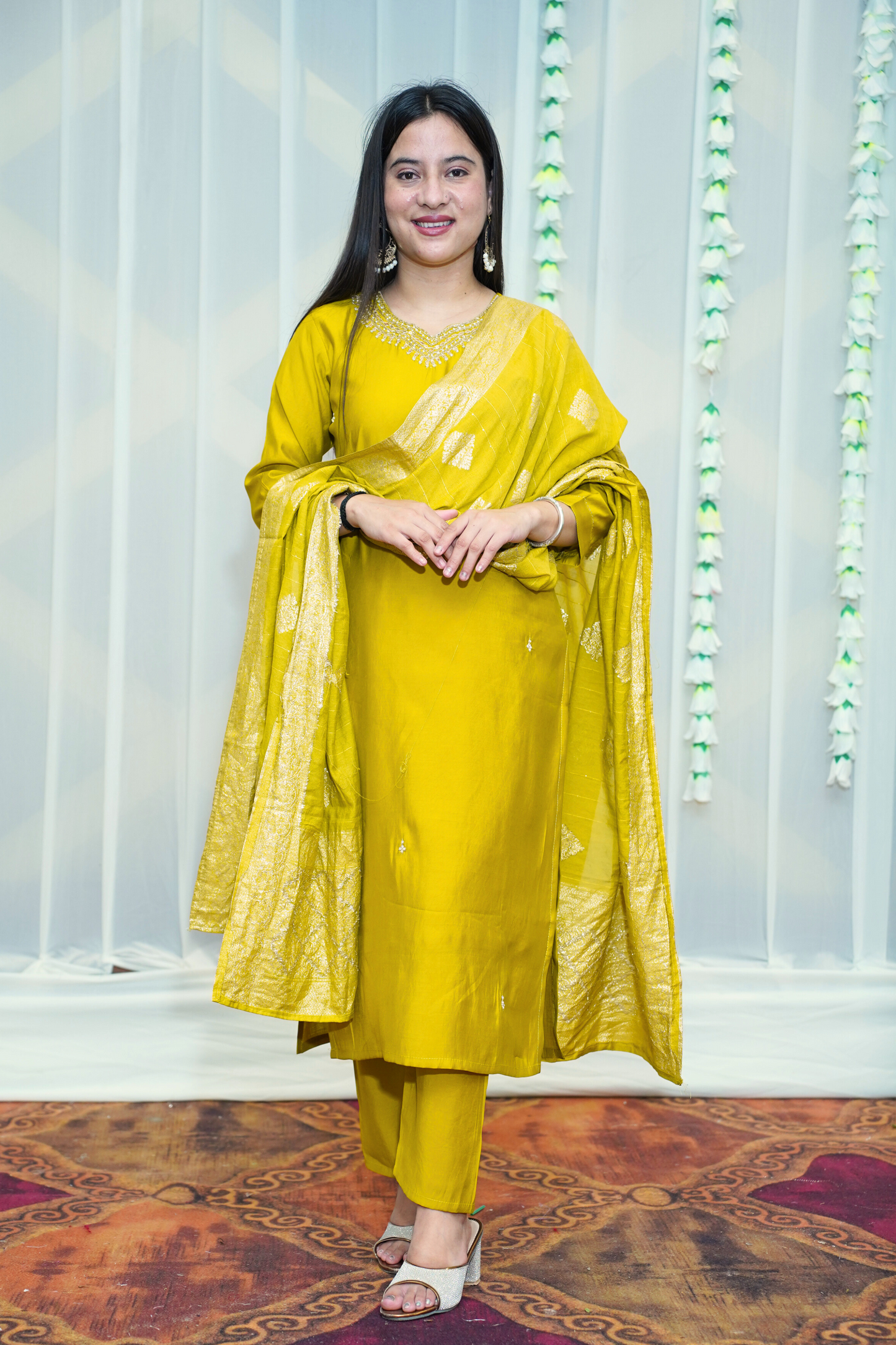 Deep Mustard Fancy Suit Set