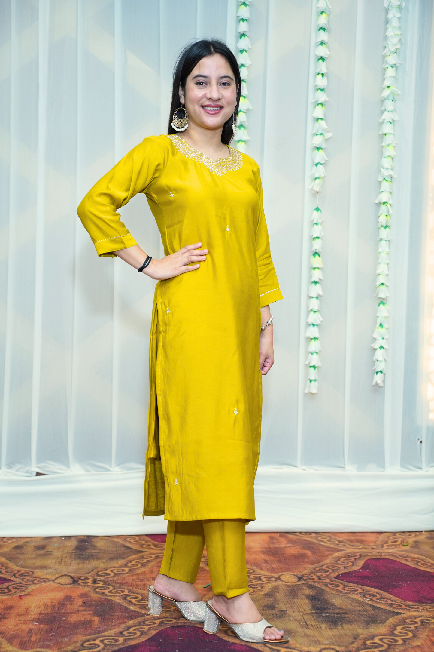 Deep Mustard Fancy Suit Set
