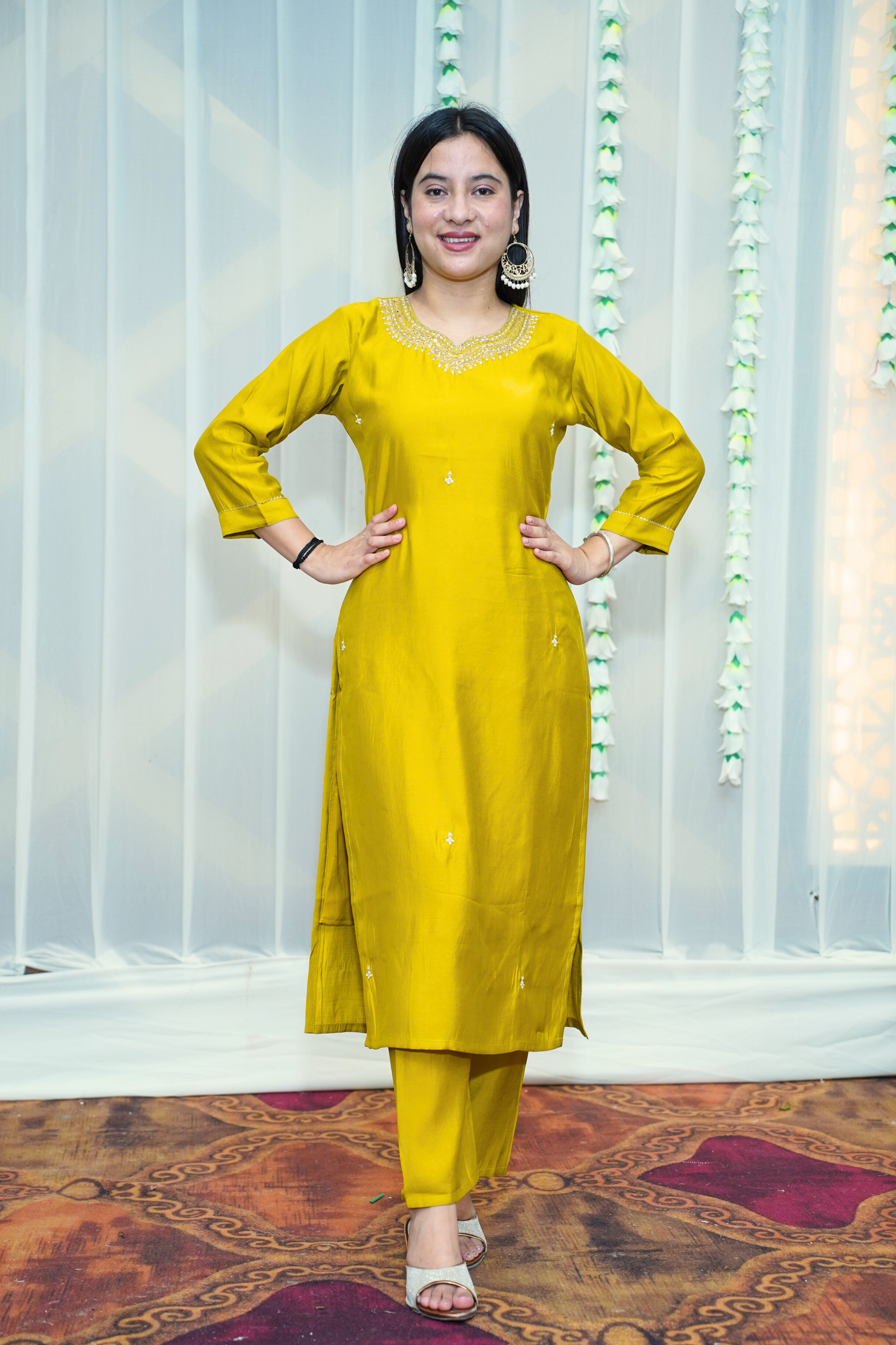 Deep Mustard Fancy Suit Set