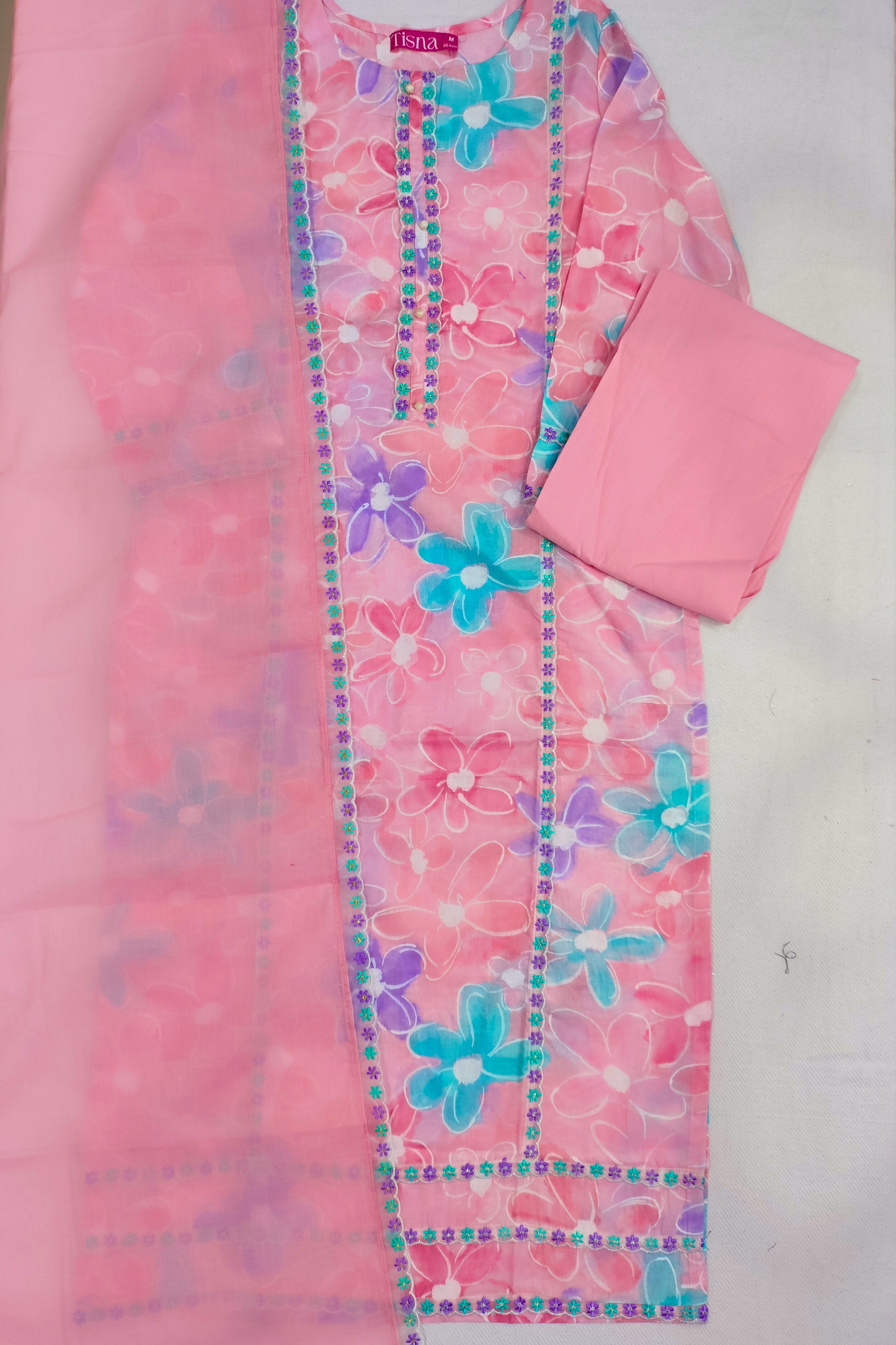 Peachy Pink Cotton Suit set