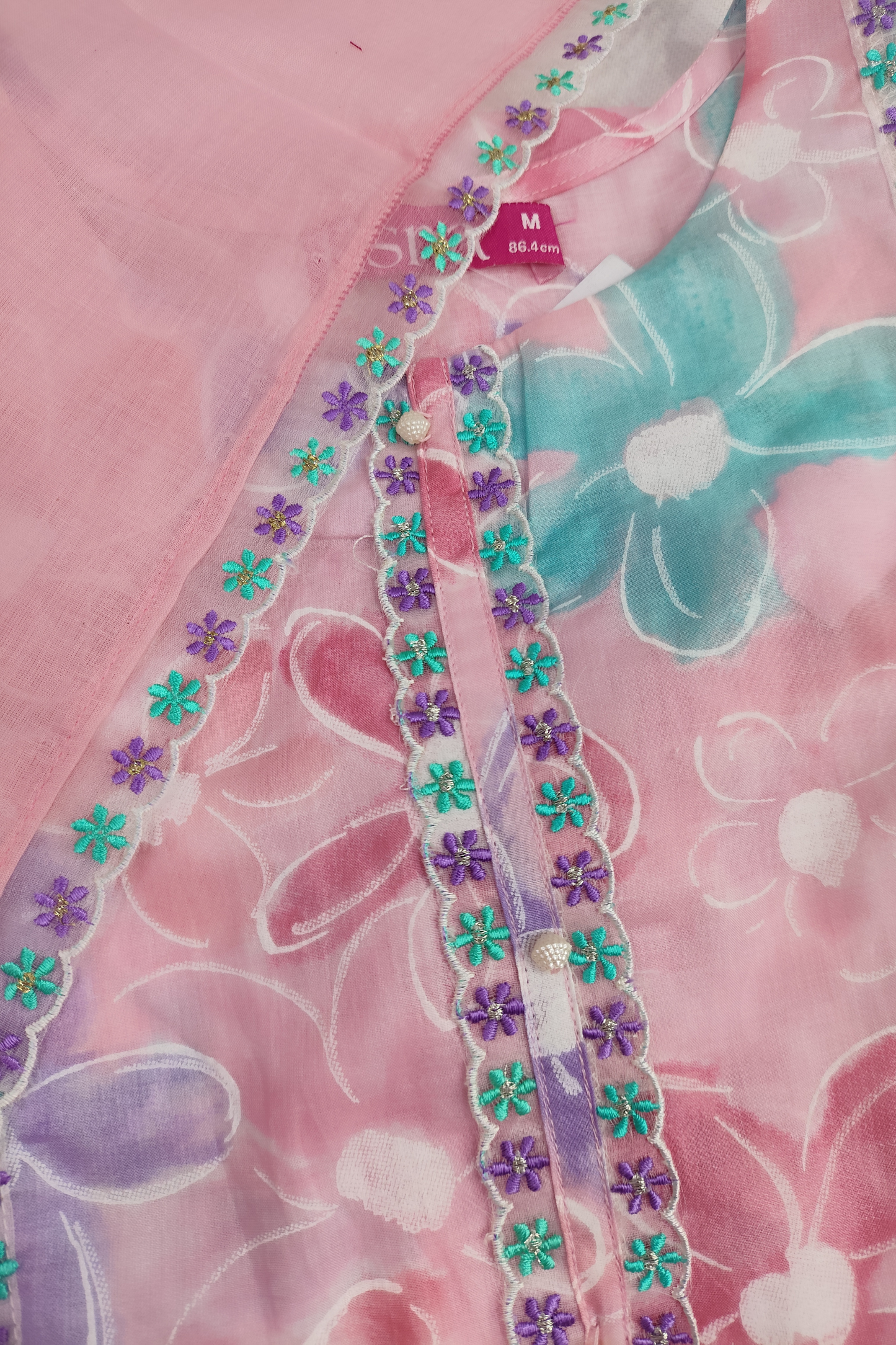 Peachy Pink Cotton Suit set