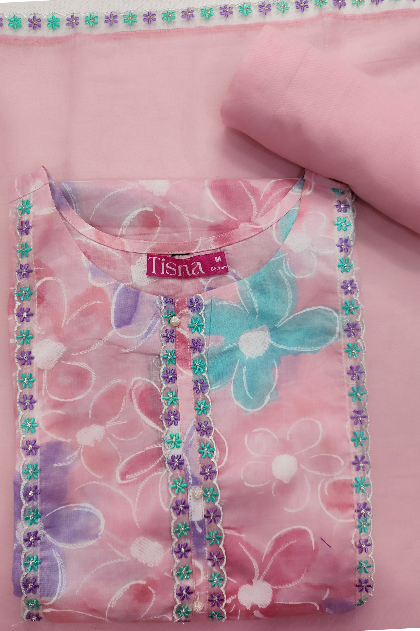 Peachy Pink Cotton Suit set
