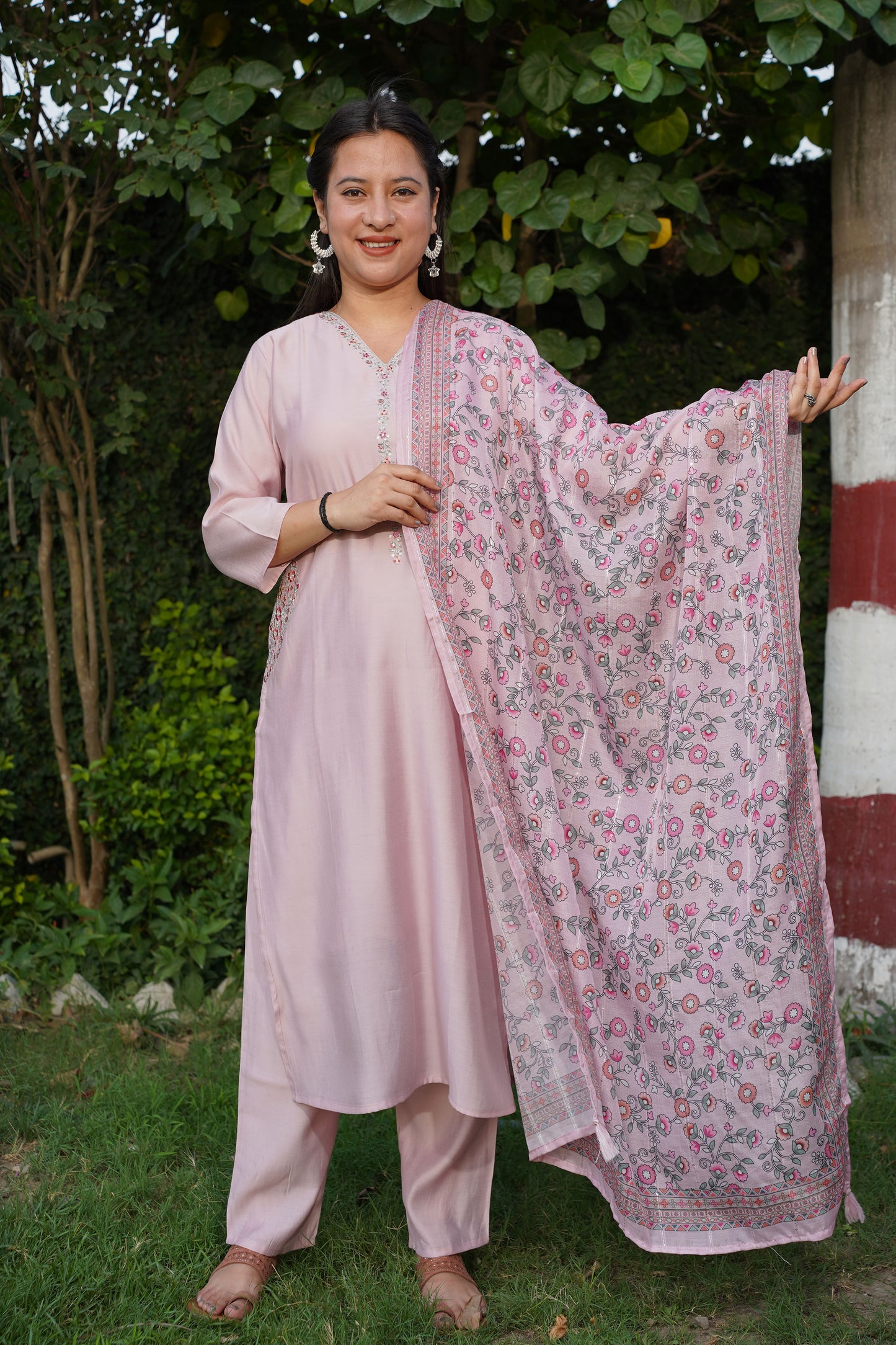 Kurti Pant Set With Dupatta