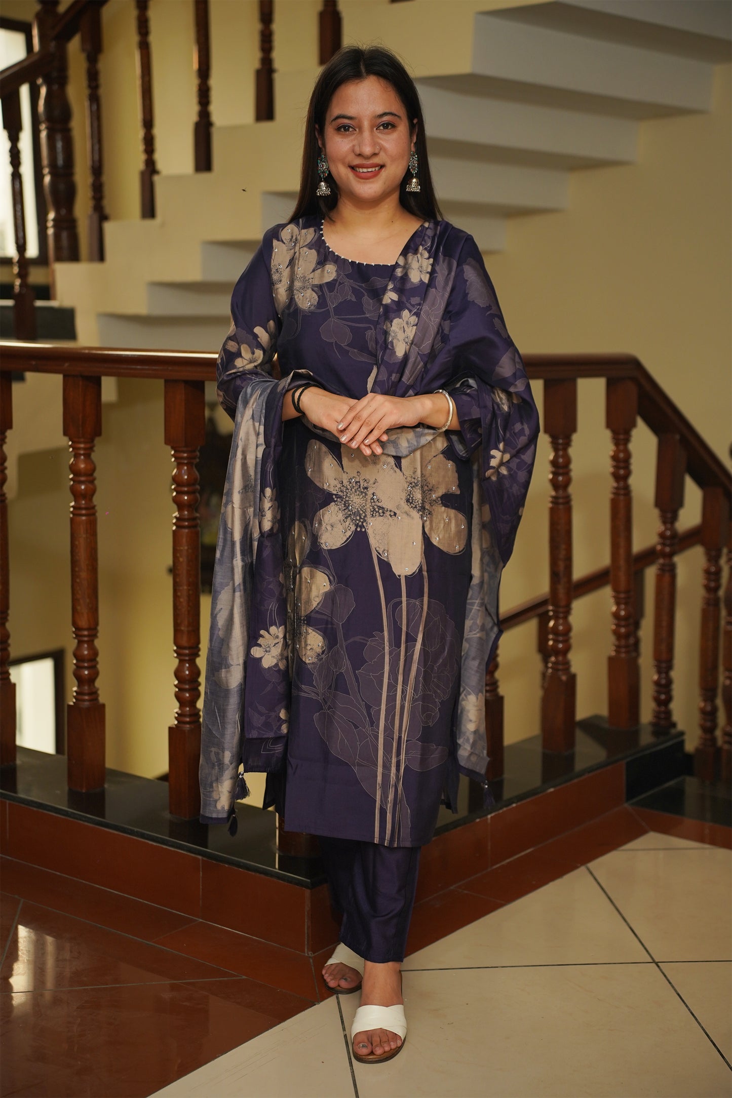 Purple Haze Muslin Suit Set