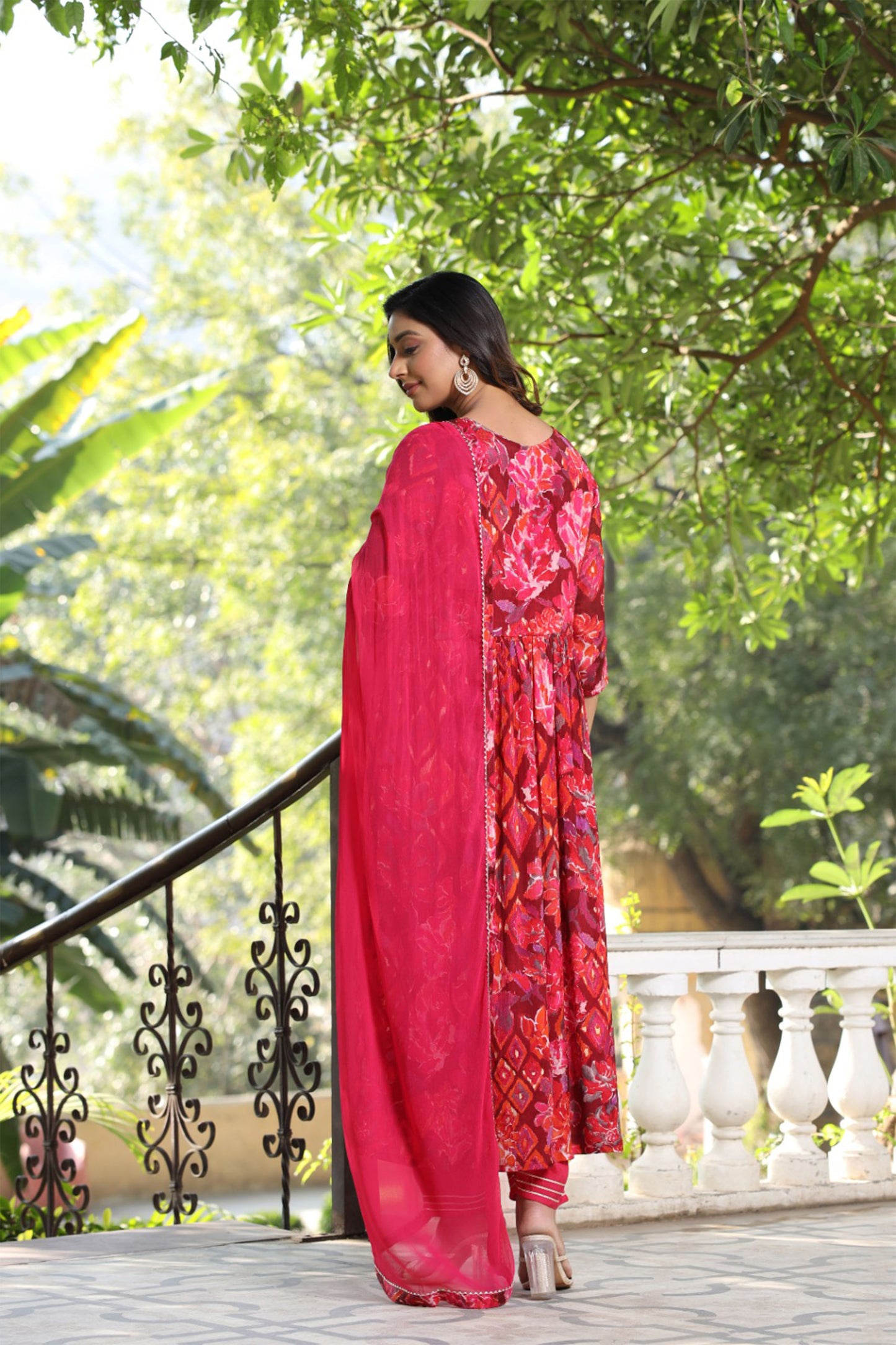 Radiant Hot Pink Angrakha Set