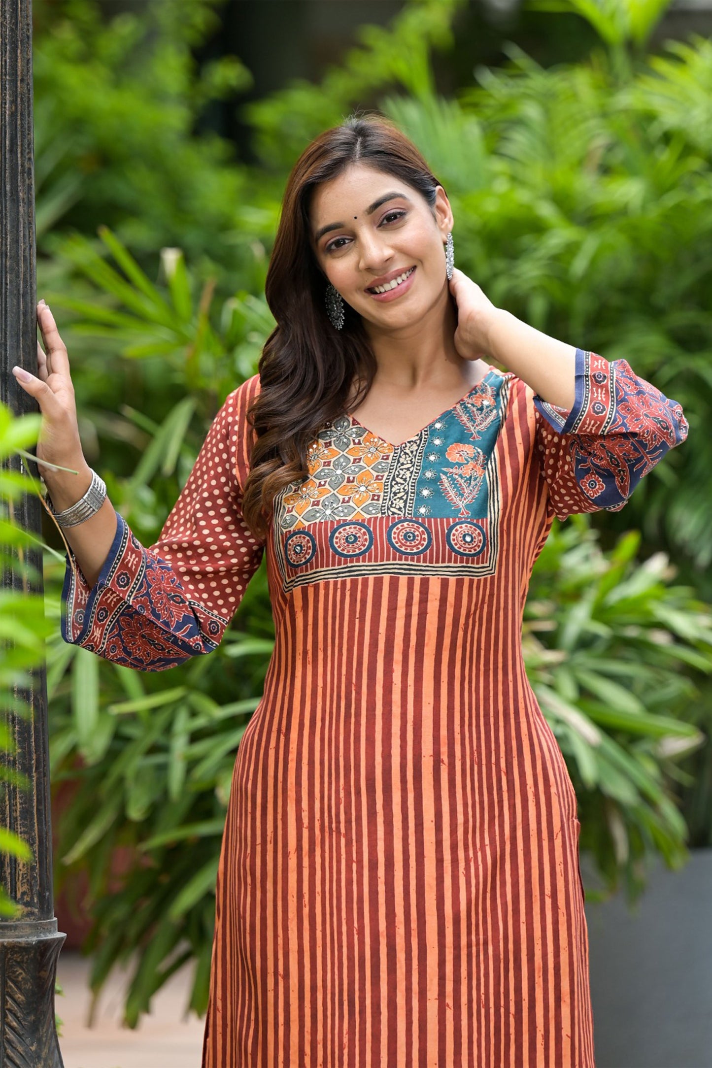Amber Glow Muslin Kurta Set