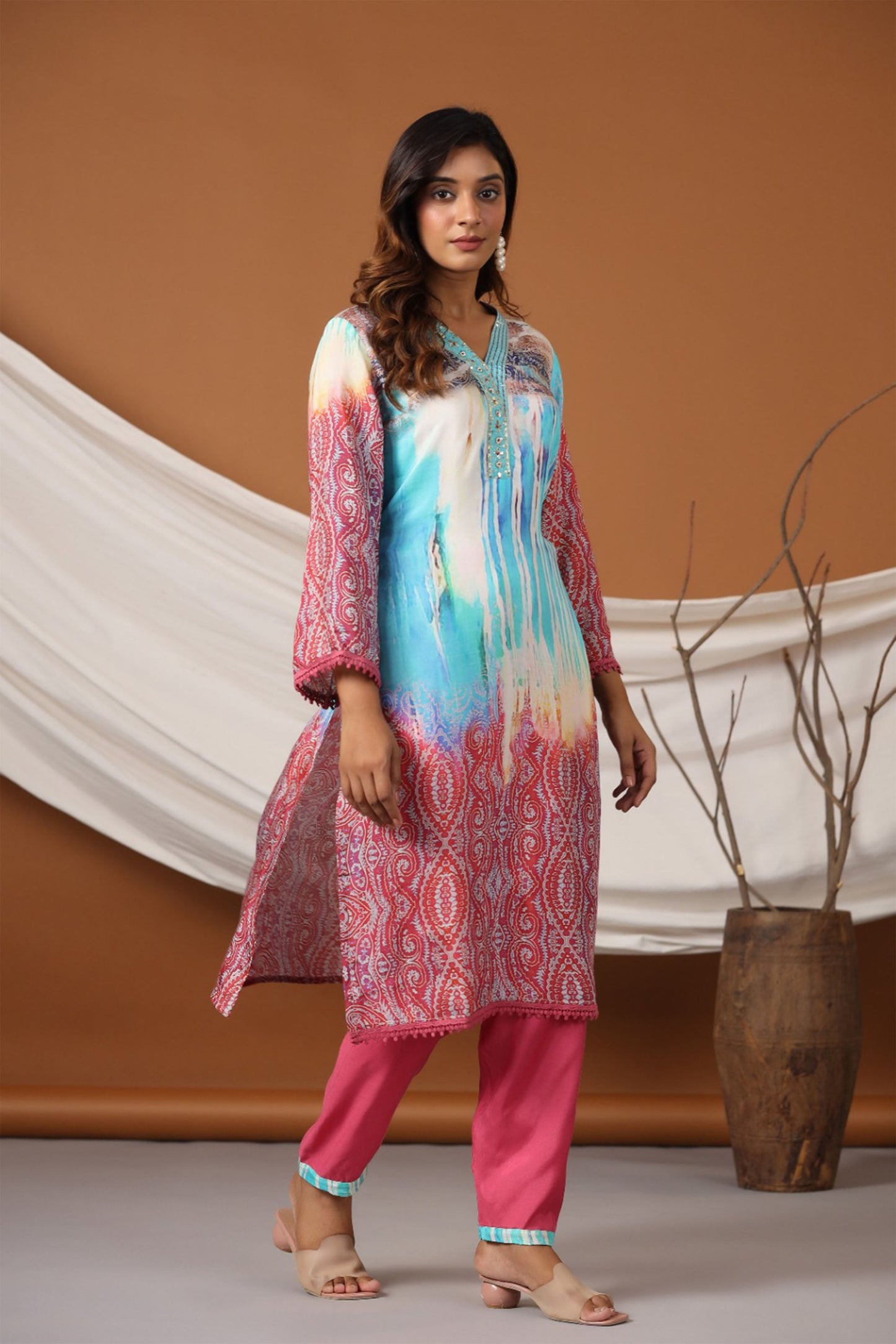 Serene Pink Muslin Co-ord Set