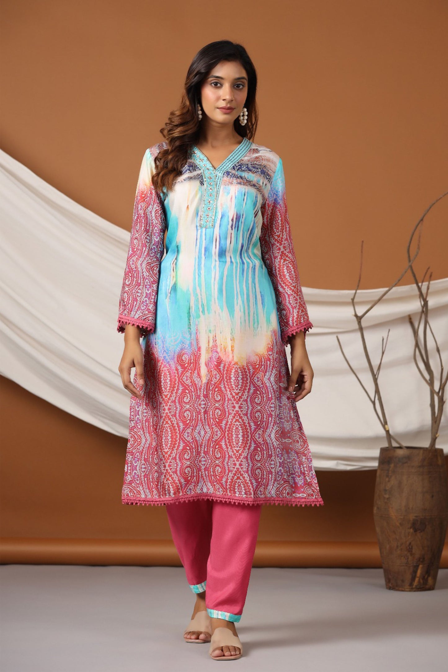 Serene Pink Muslin Co-ord Set