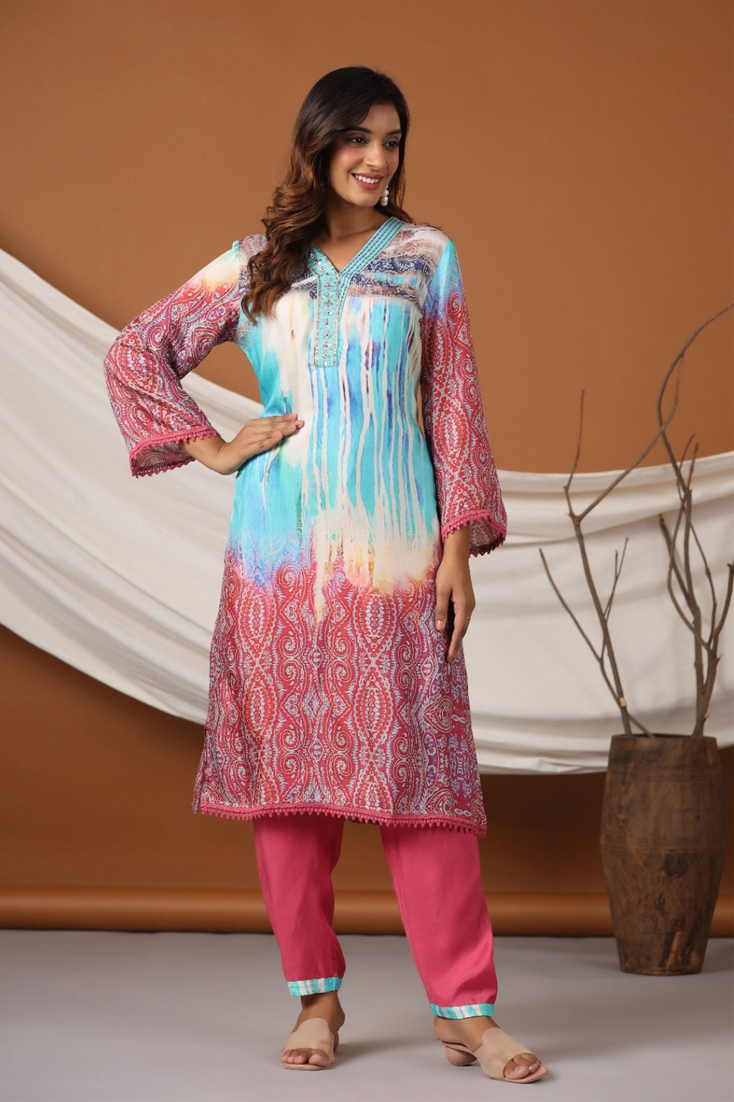 Serene Pink Muslin Co-ord Set