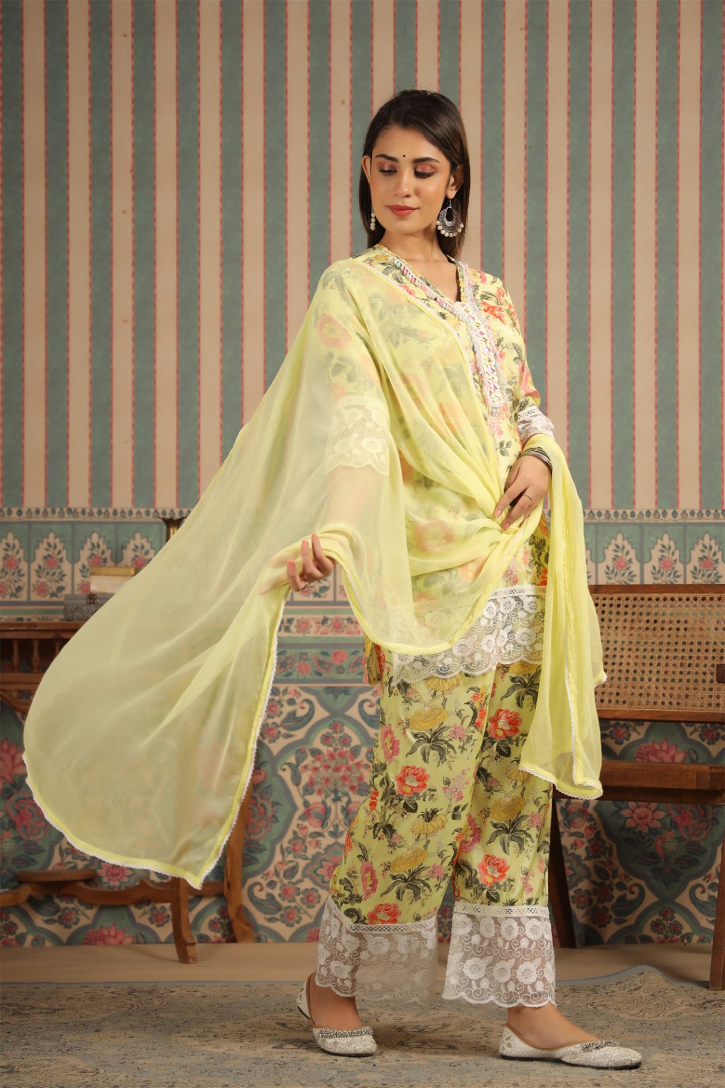 Soft Lime Muslin Co-ord Set