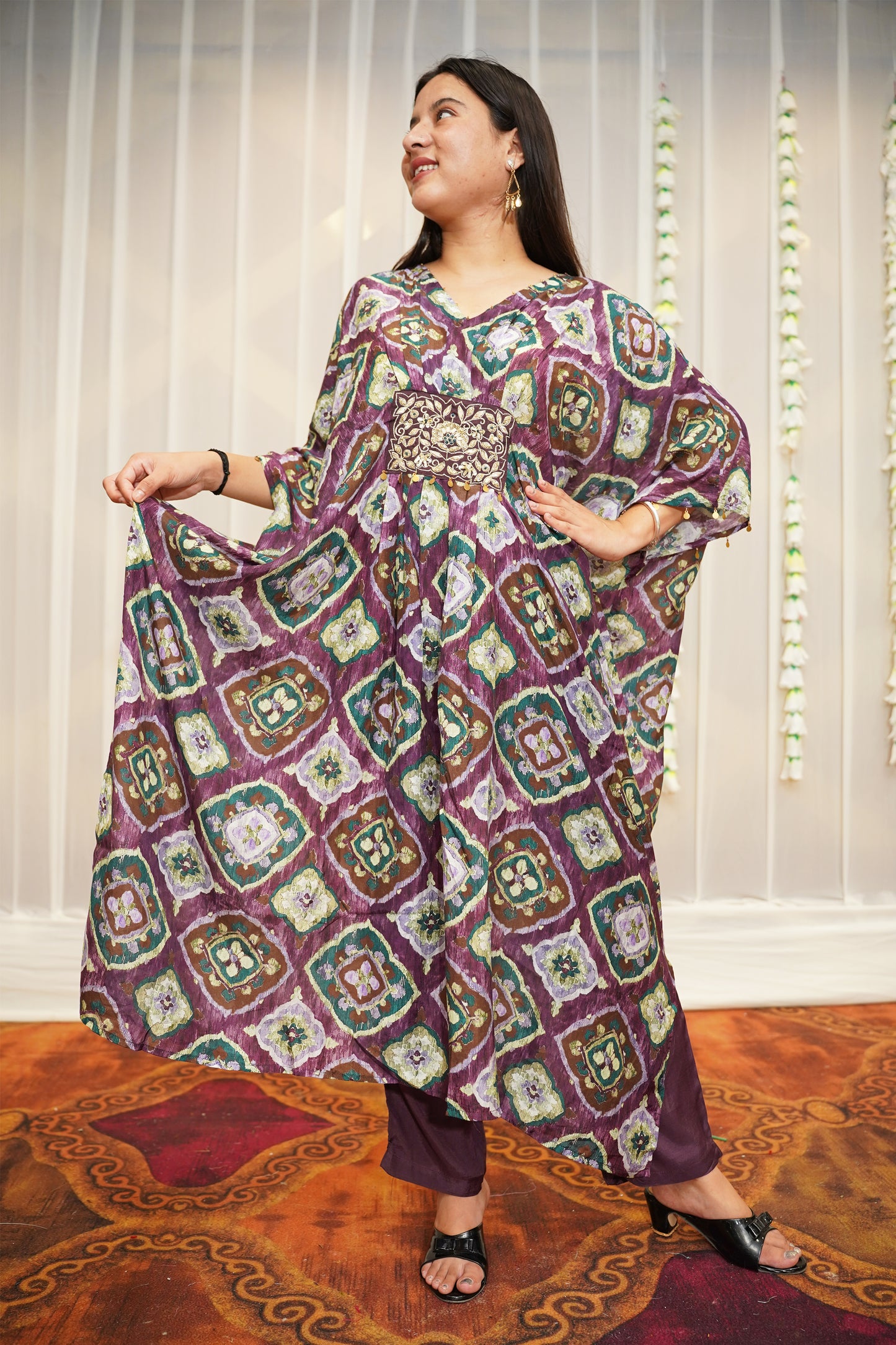 Burgundy Kaftan Set
