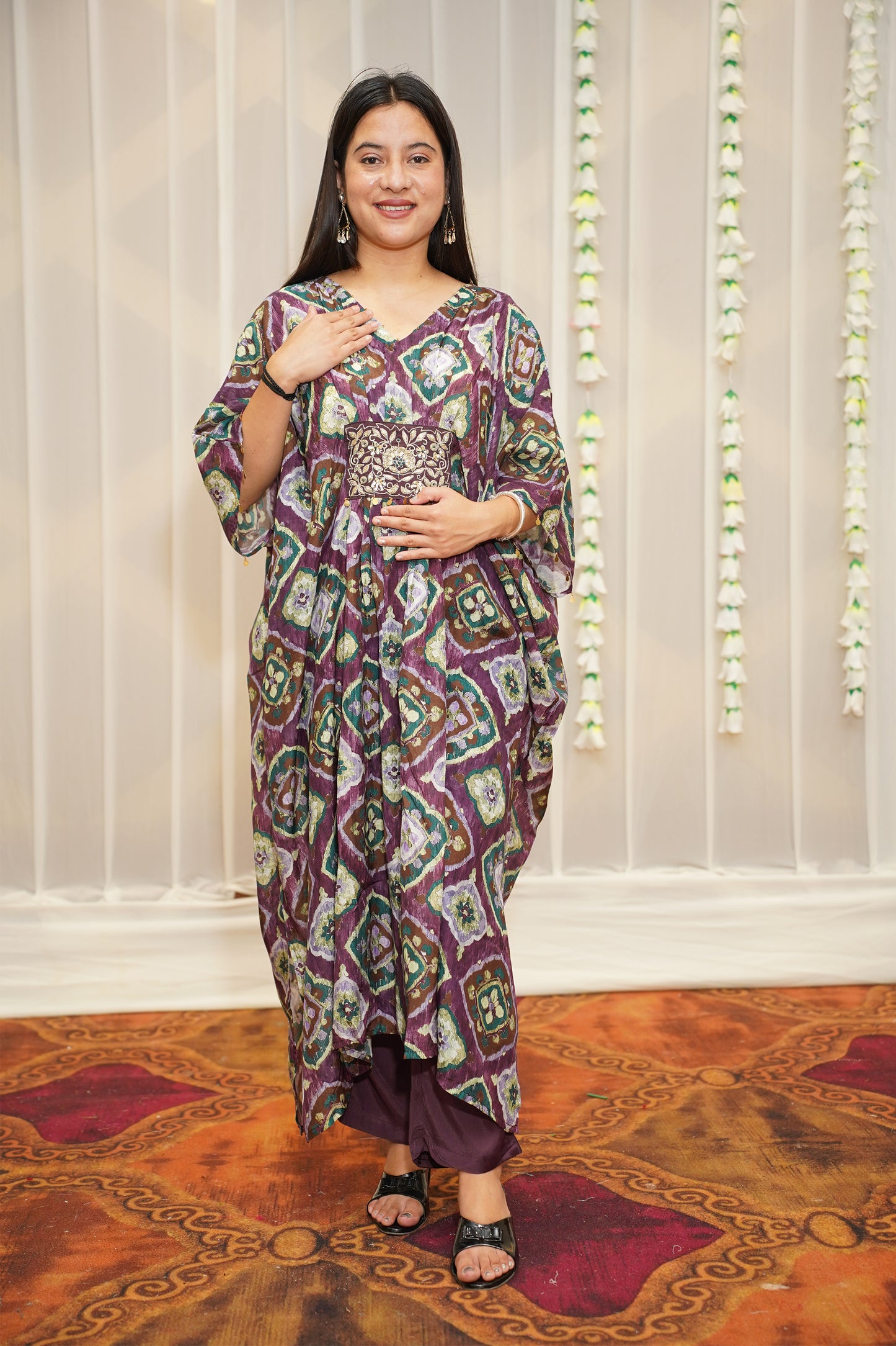 Burgundy Kaftan Set