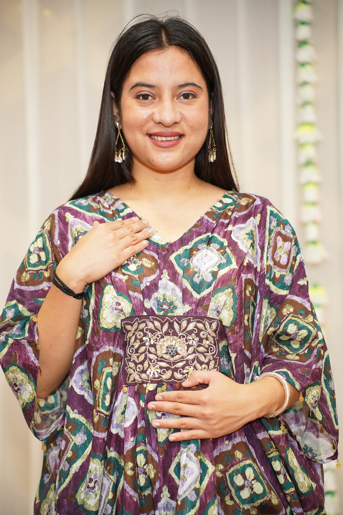 Burgundy Kaftan Set