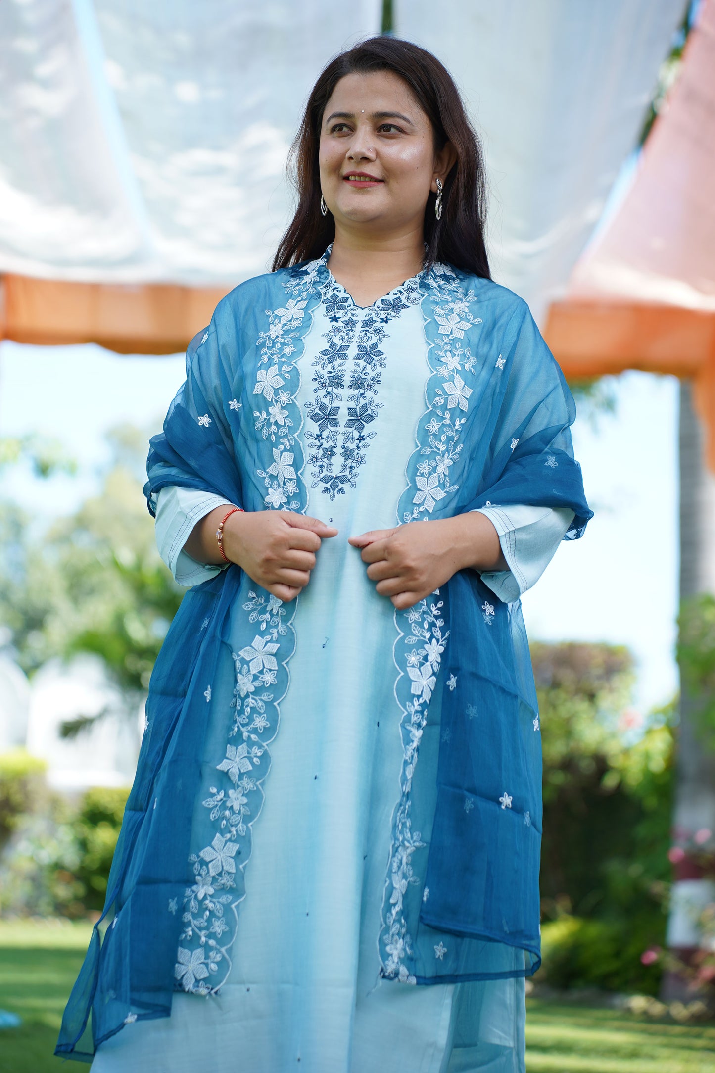 Dusty Blue Detailed Suit Set