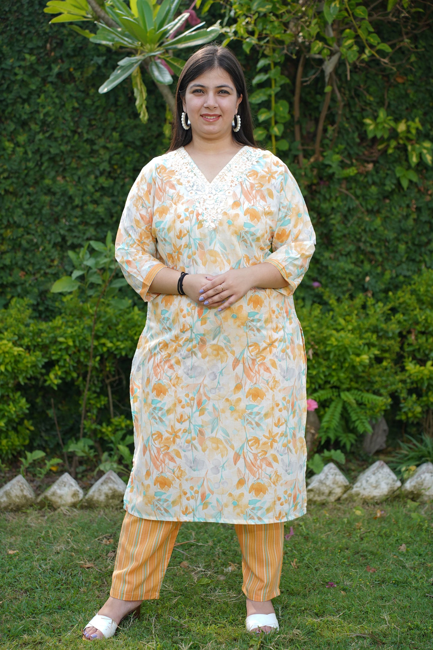 Lemony Petals Modal Suit Set