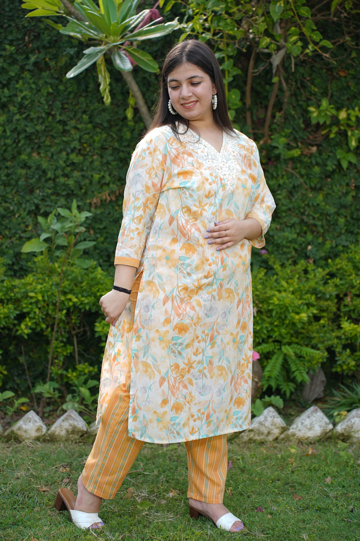 Lemony Petals Modal Suit Set