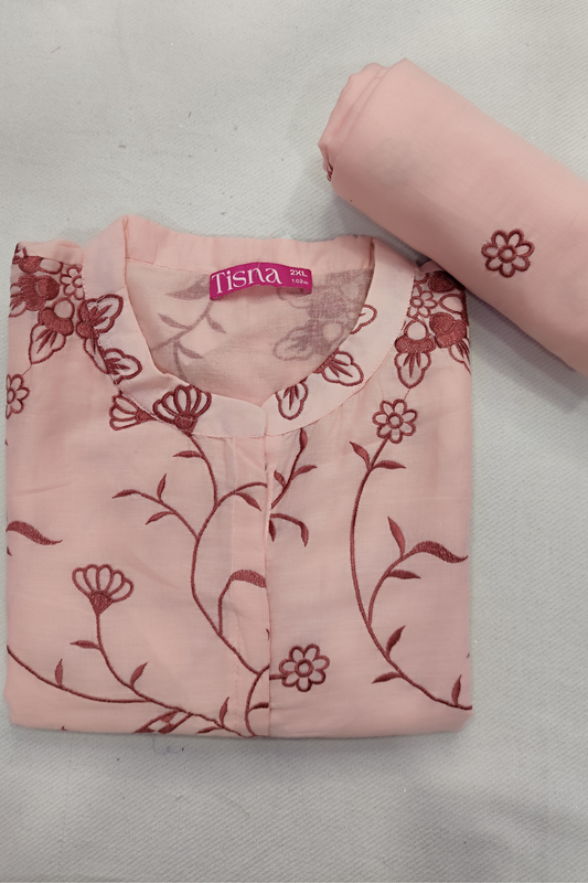 Peachy Pink Cotton Suit Set