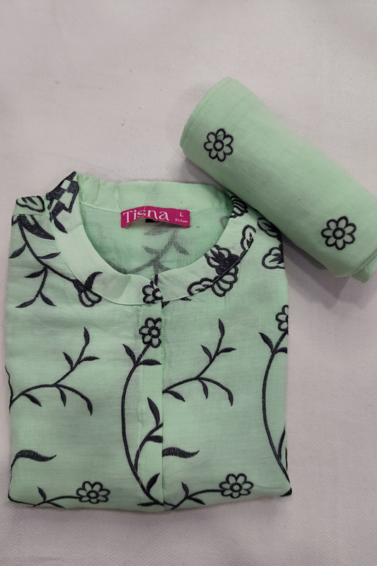 Green Cotton Suit Set