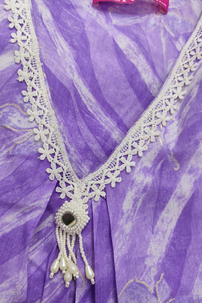 Lavender Cotton A-Line Suit Set