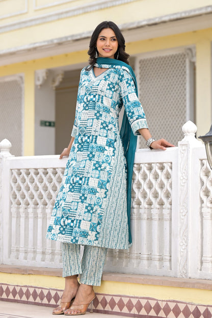 Cotton Printed Suit