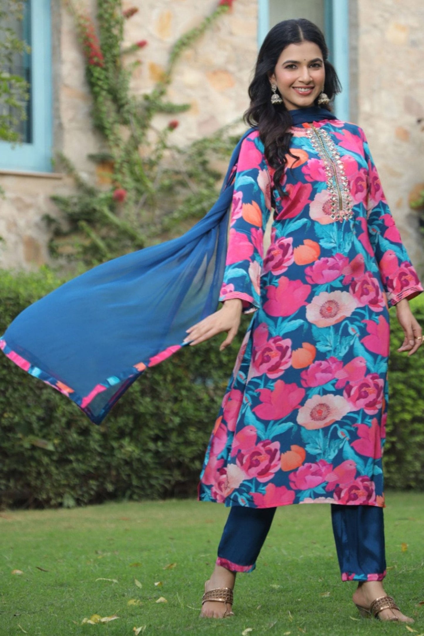 Peacock Mirrored Kurta Set