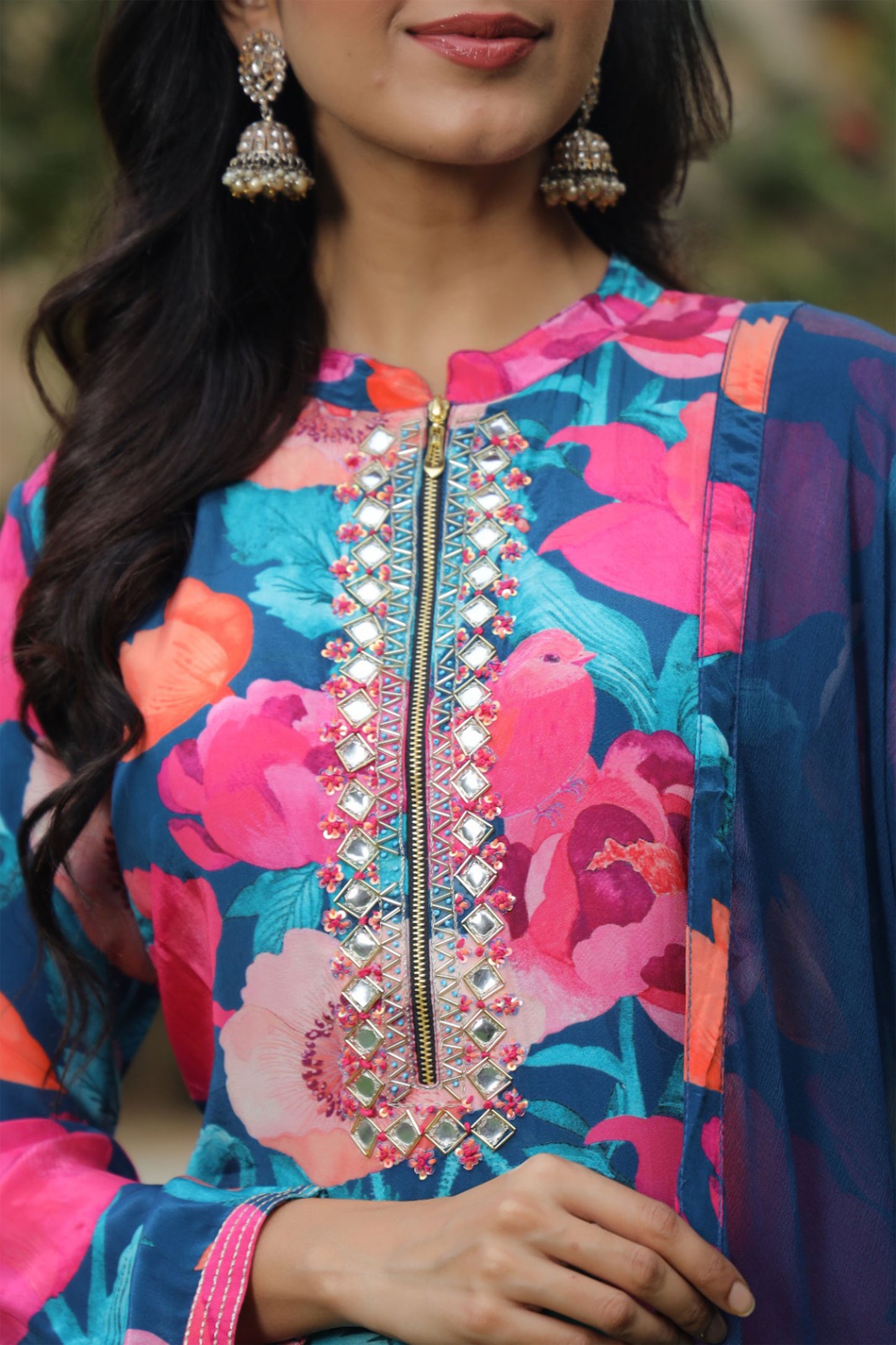 Peacock Mirrored Kurta Set