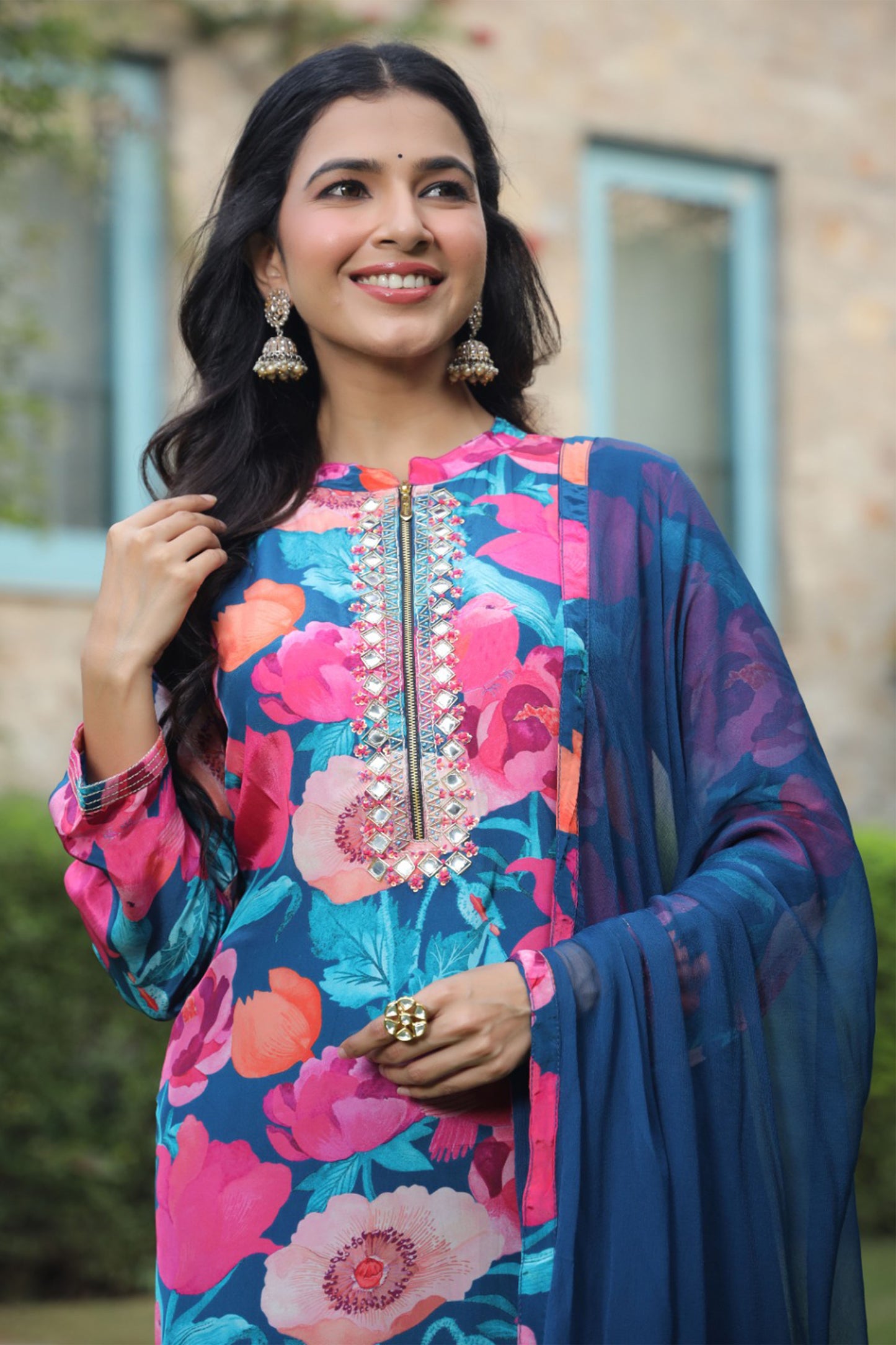 Peacock Mirrored Kurta Set