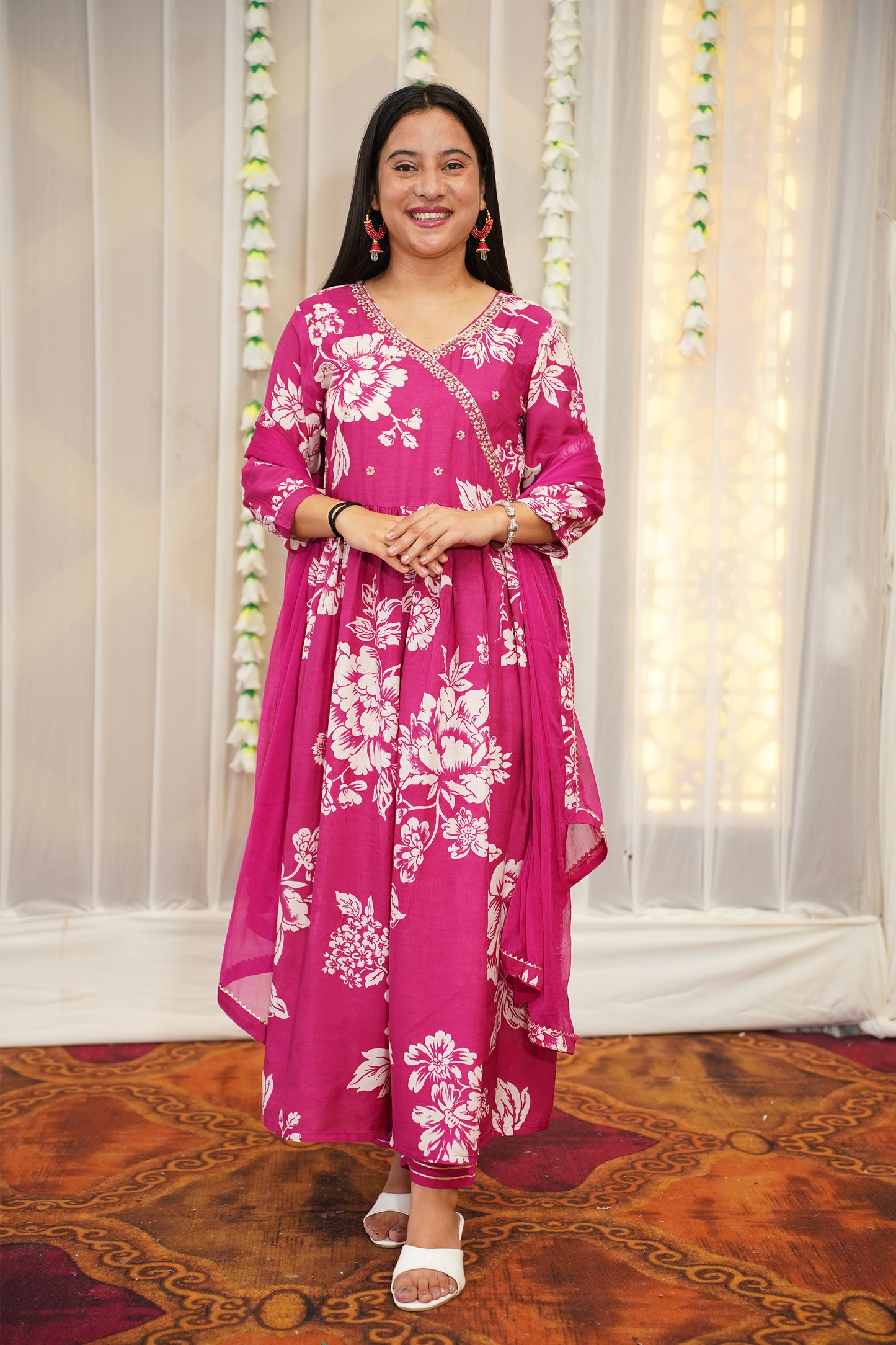 Vibrant Pink Anarkali Set