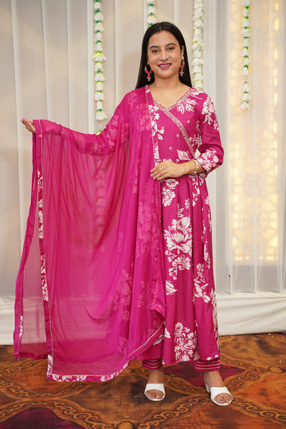 Vibrant Pink Anarkali Set